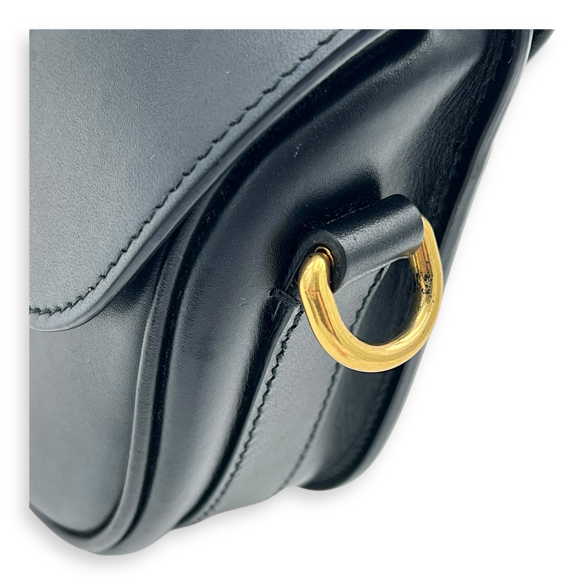 Bobby Shoulder Bag Small Black in Calfskin, Gold hardware - Image 9