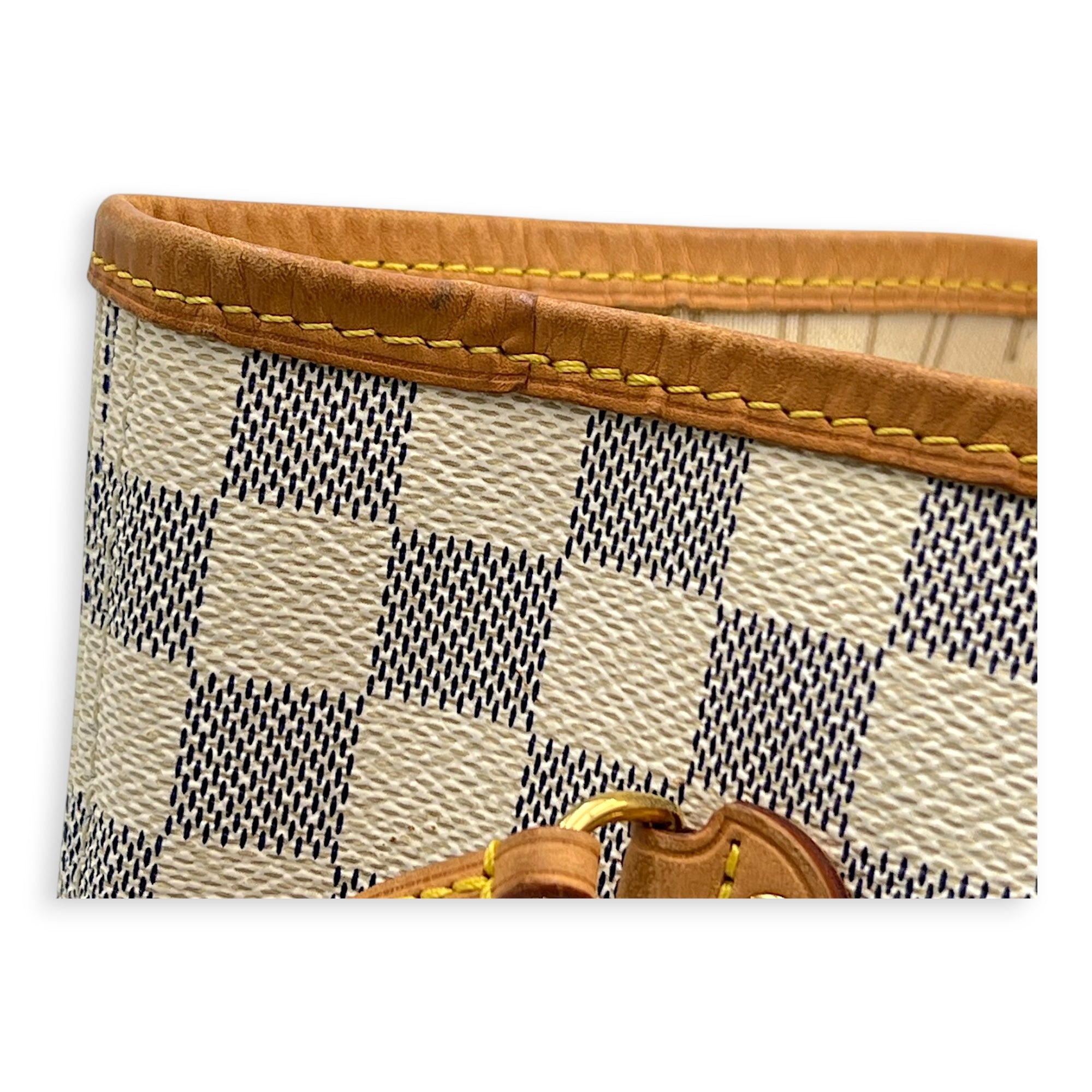 Neverfull Tote Bag MM Azur in Coated Canvas, Gold hardware - Image 11