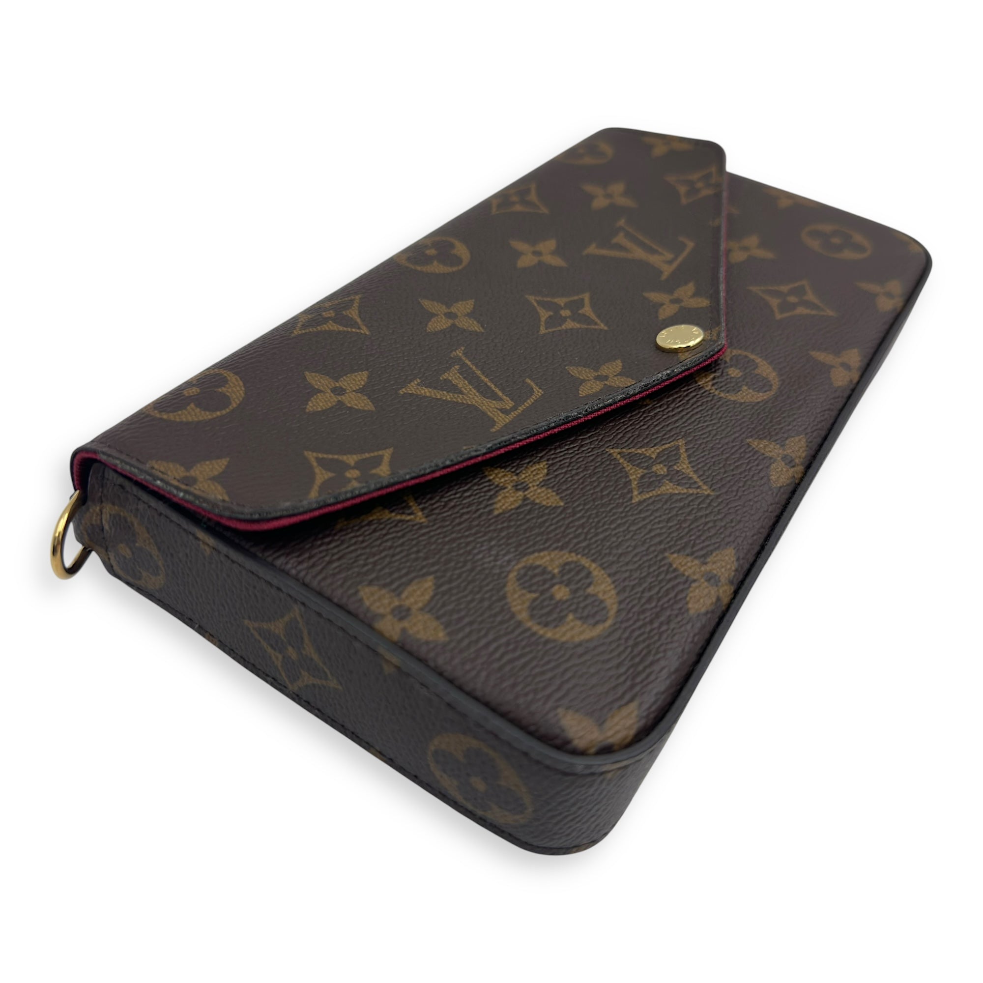 Felicie Wallet On Chain Brown in Monogram Coated Canvas, Gold hardware - Image 11
