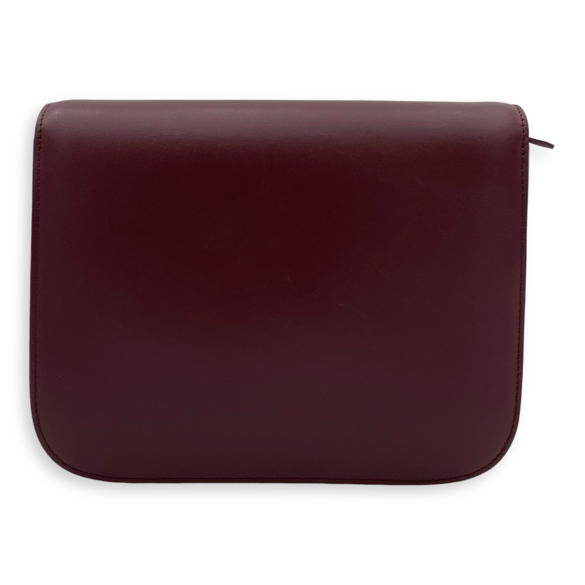 Box Medium Red Shoulder Bag in Calfskin, Brushed Gold hardware - Image 3