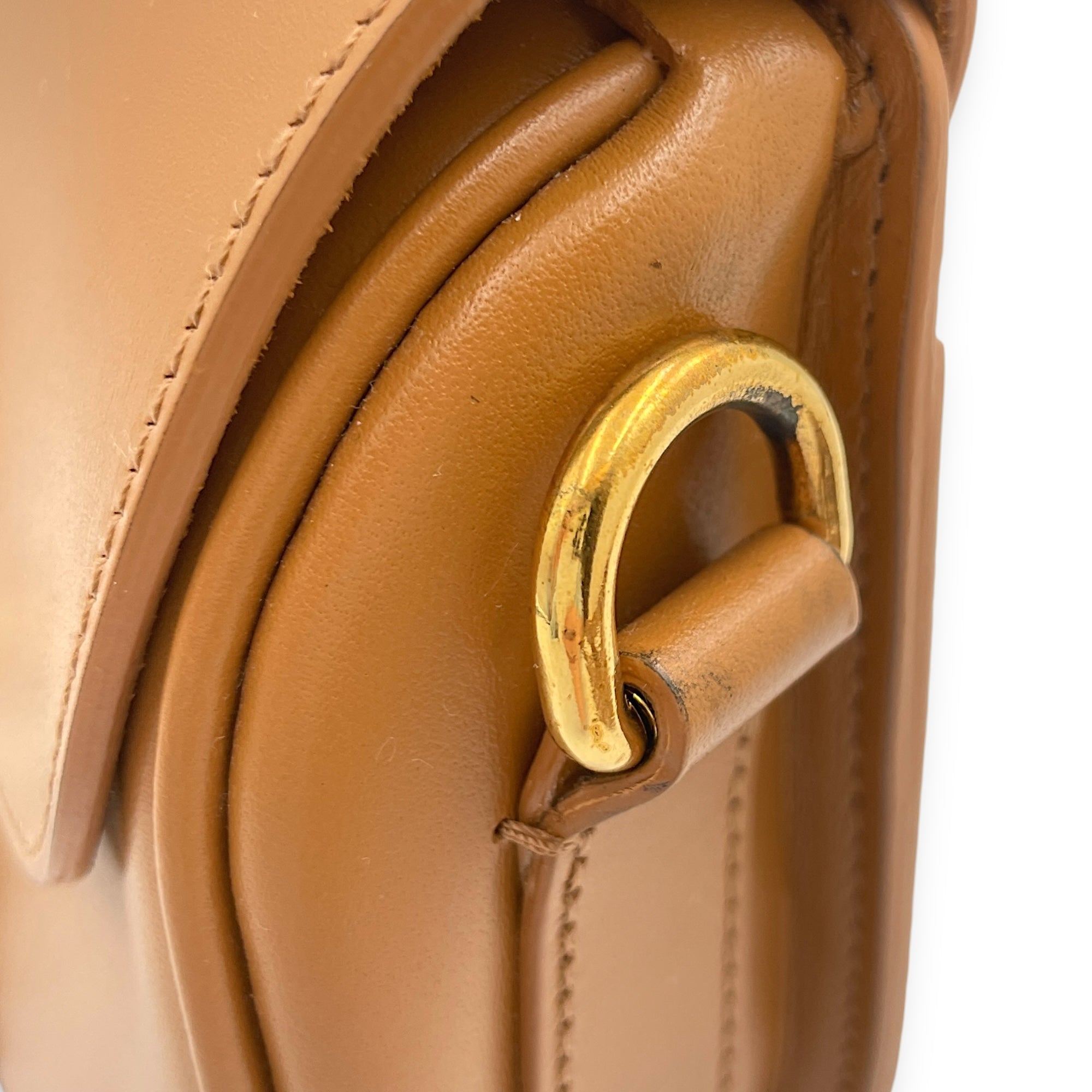 Bobby Small Camel Crossbody Bag in Smooth Calf, Gold hardware - Image 8