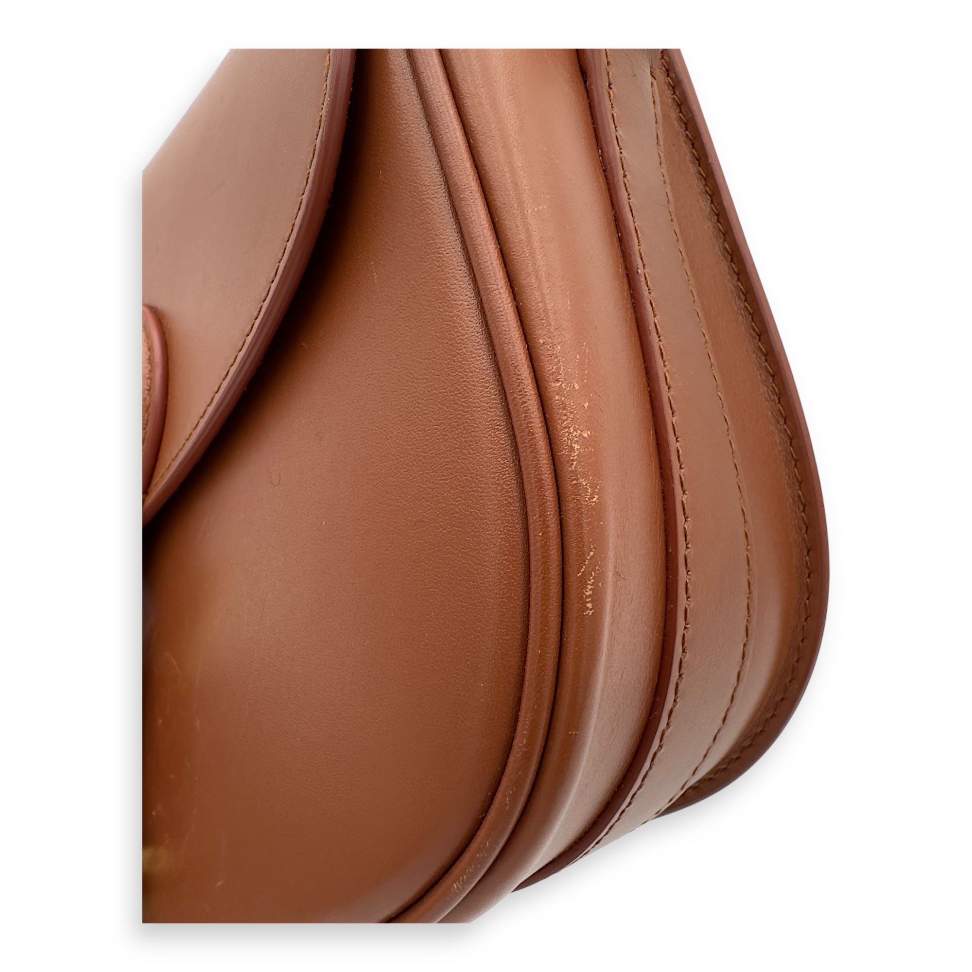 Bobby Shoulder Bag Brown in Calfskin, Gold hardware - Image 19