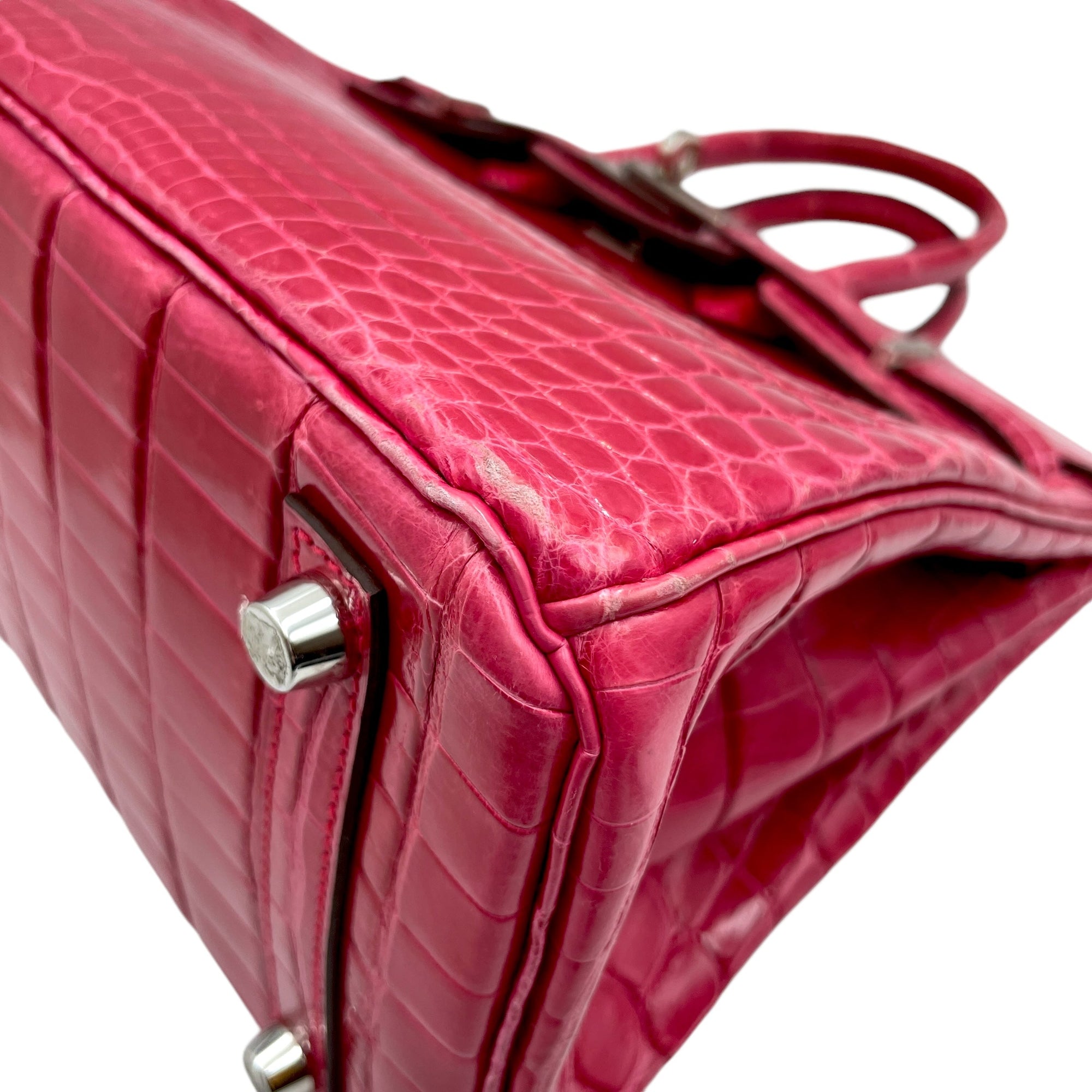 Birkin 25 Rose Extreme in Shiny Niloticus, Palladium hardware - Image 8