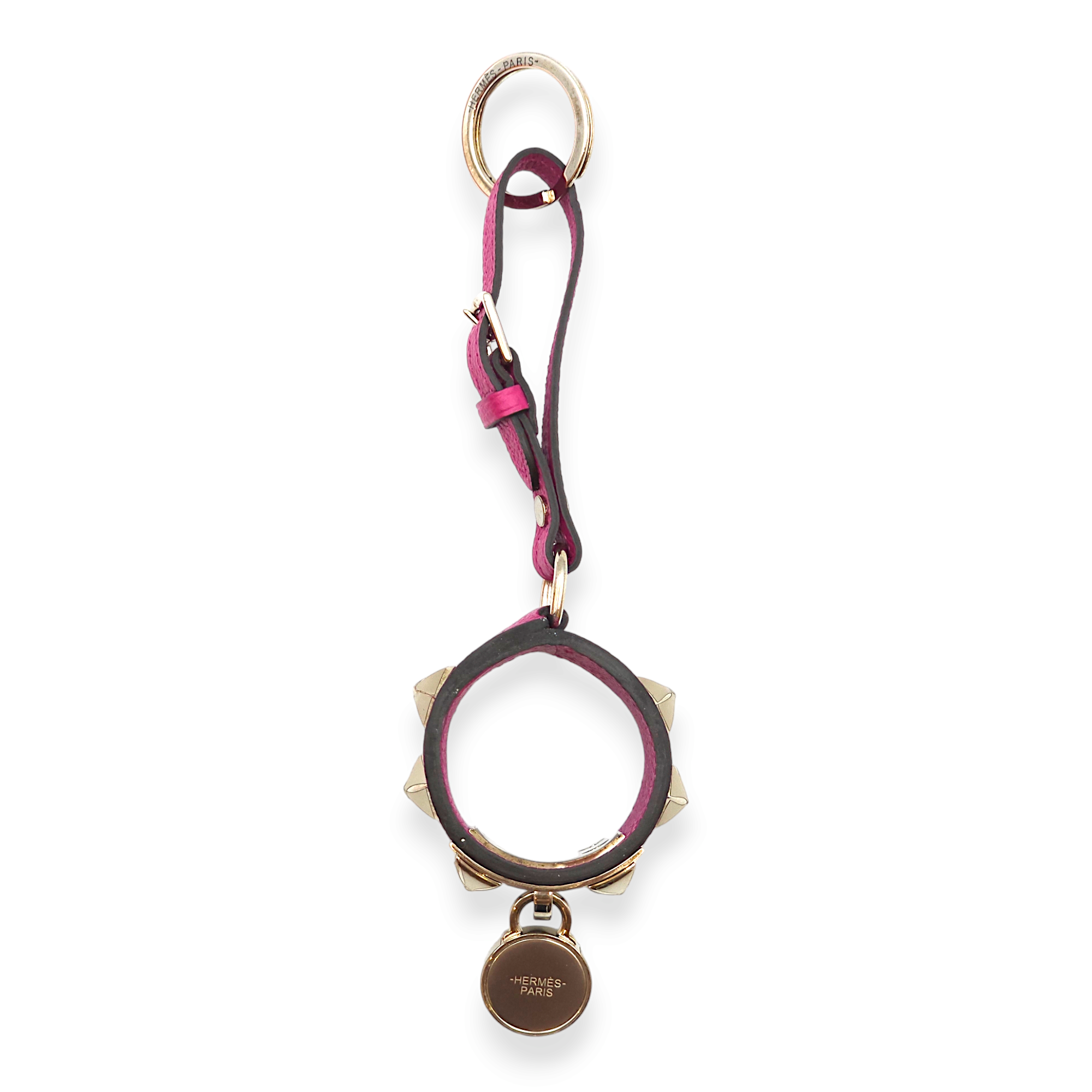 CDC Rose Pourpre Charm in Epsom, Palladium hardware - Image 3