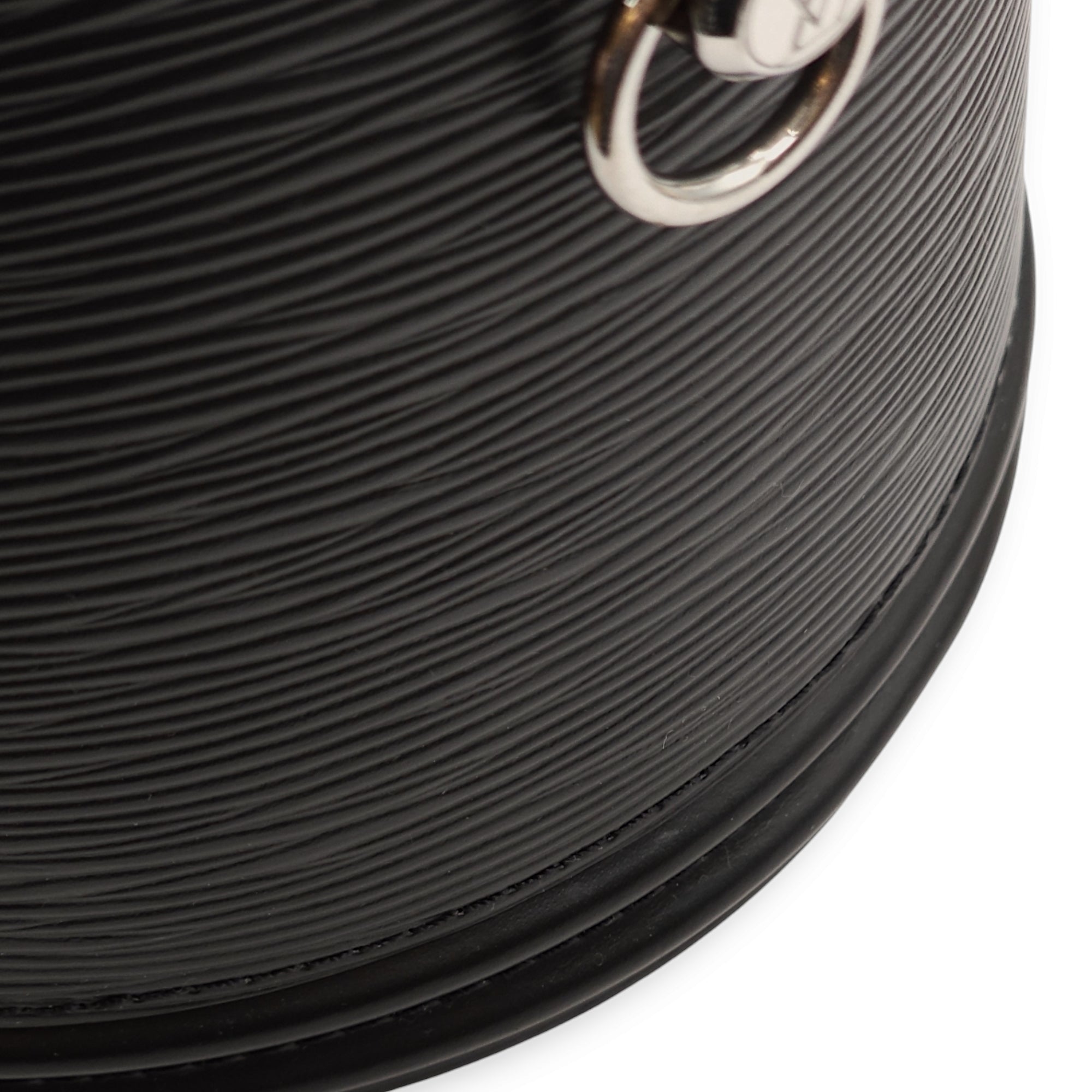 Cannes Black Top Handle Bag in Epi Leather, Palladium hardware - Image 9