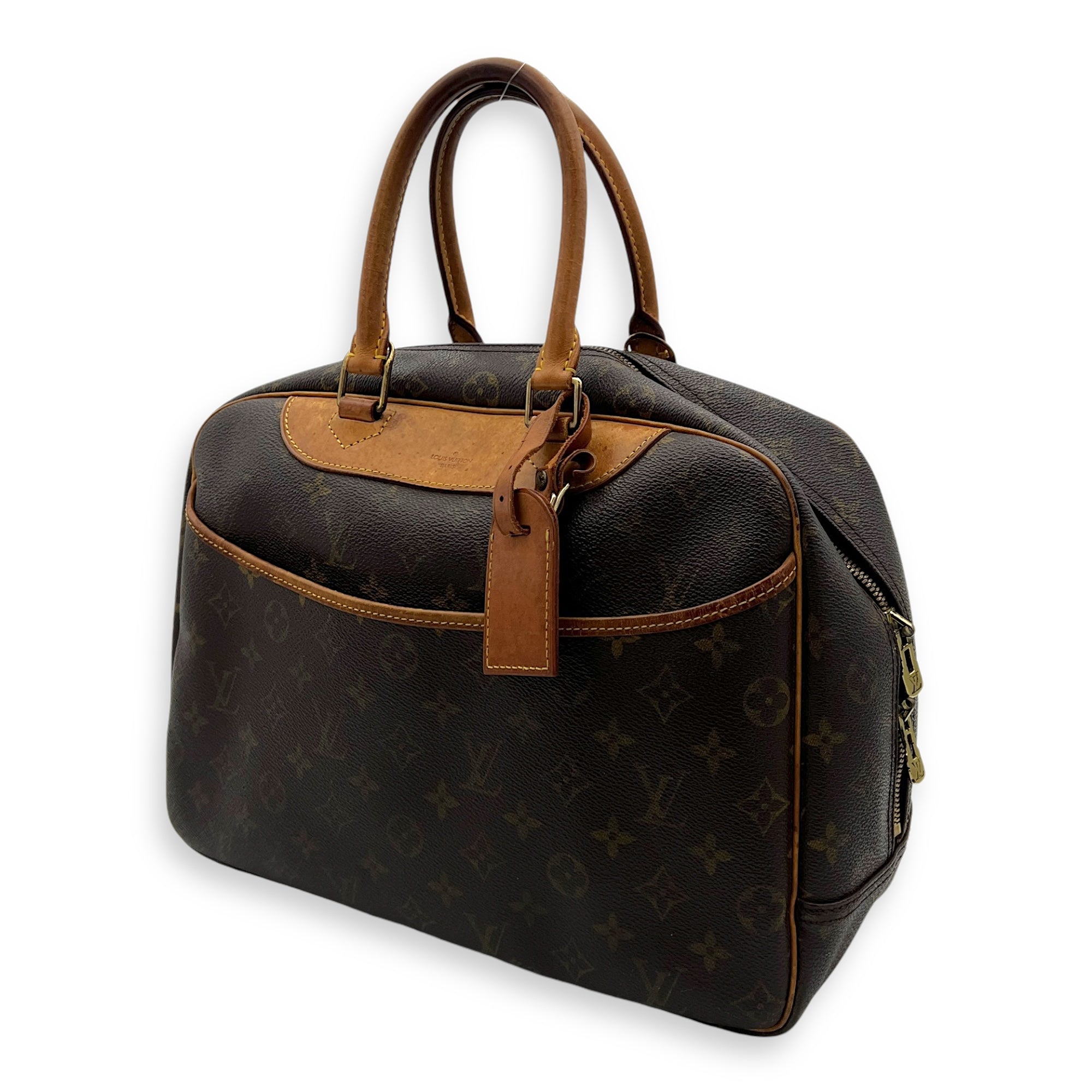 Deauville Top Handle Bag Brown in Monogram Coated Canvas, Gold hardware - Image 4