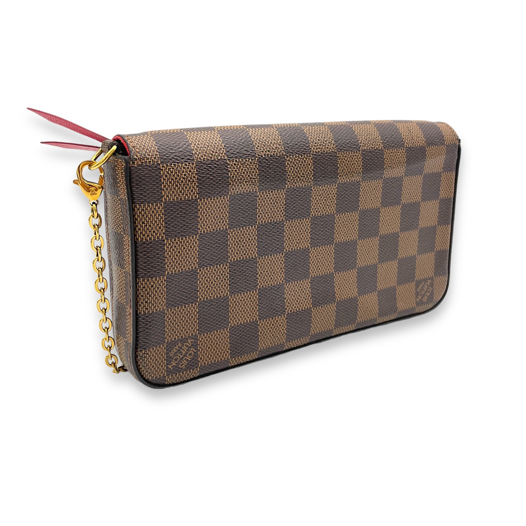 Felicie Wallet On Chain Brown in Coated Canvas, Gold hardware - Image 5