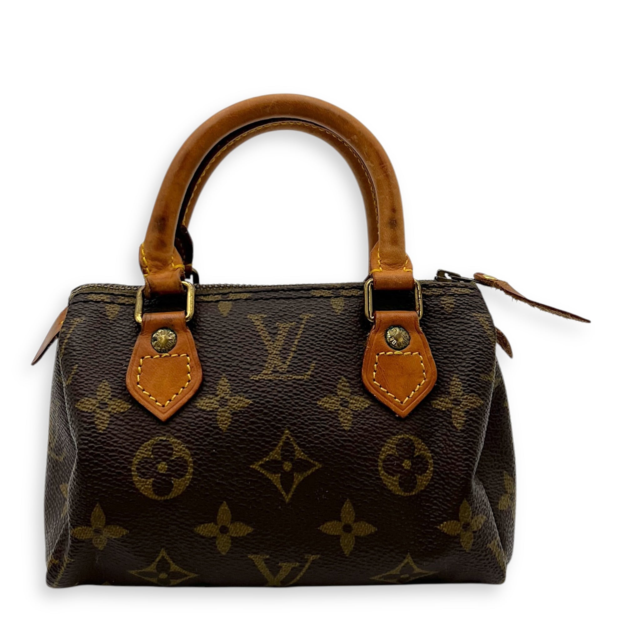 Speedy Crossbody Bag Brown in Monogram Coated Canvas, Gold hardware