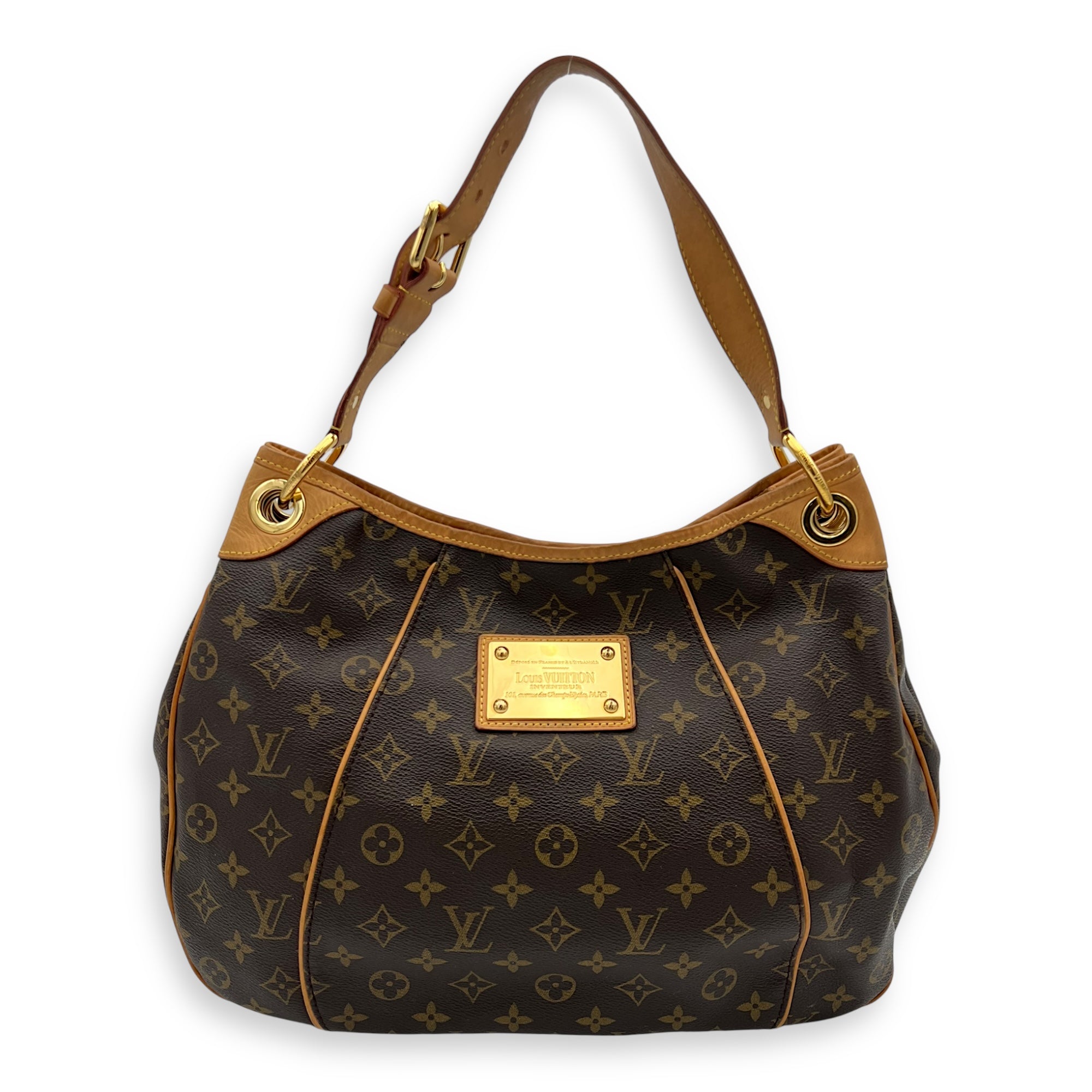 Galleria Shoulder Bag PM Brown in Monogram Coated Canvas, Gold hardware
