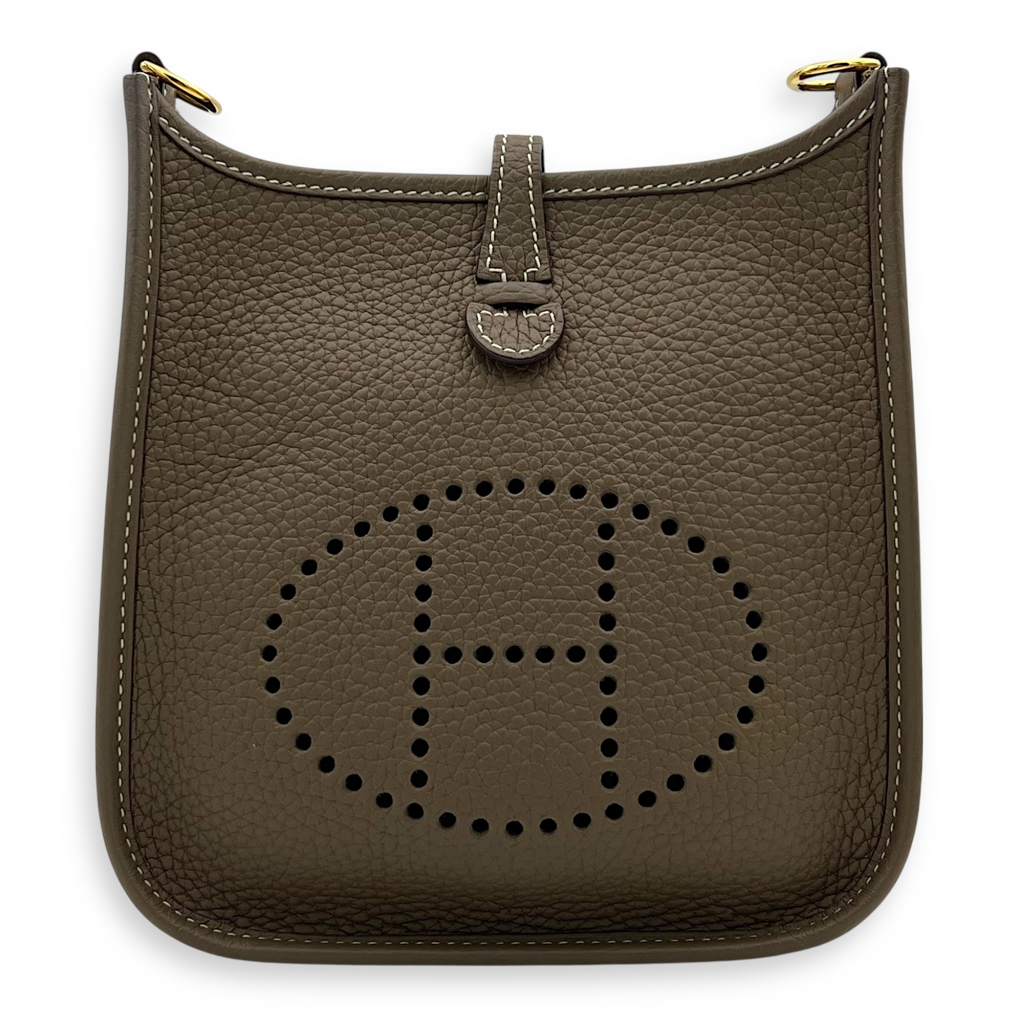 Evelyne TPM Etoupe Crossbody Bag in Clemence, Gold hardware