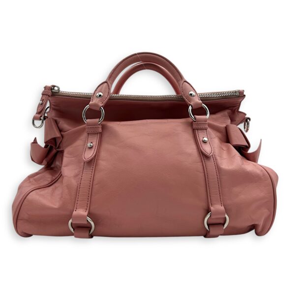 2 way bag Top Handle Bag Pink in Goat Leather, Silver hardware - Image 3