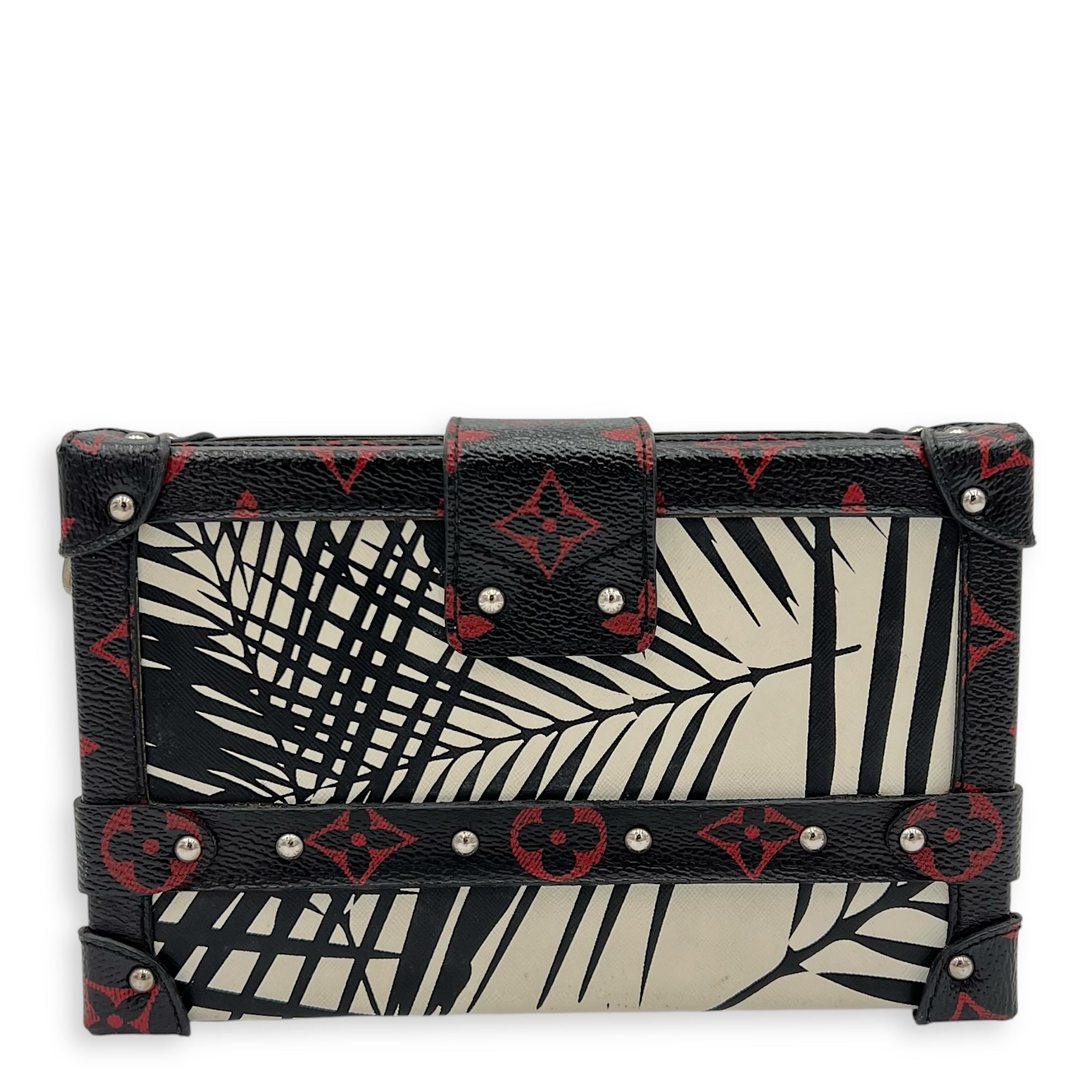 Trunk Shoulder Bag Palm Nour Cruise in Monogram Coated Canvas, Silver hardware - Image 3