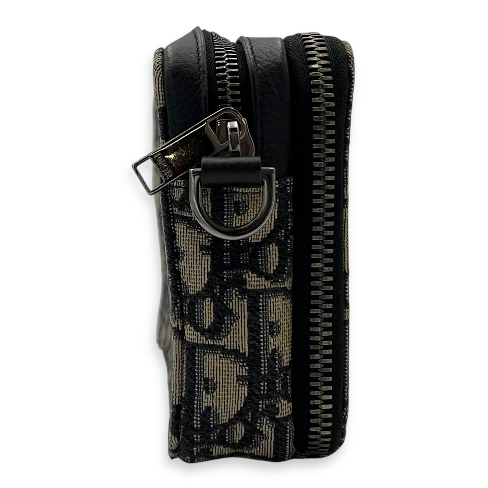 Oblique Mini Blue Camera Bag in Jacquard, Silver hardware - Image 4