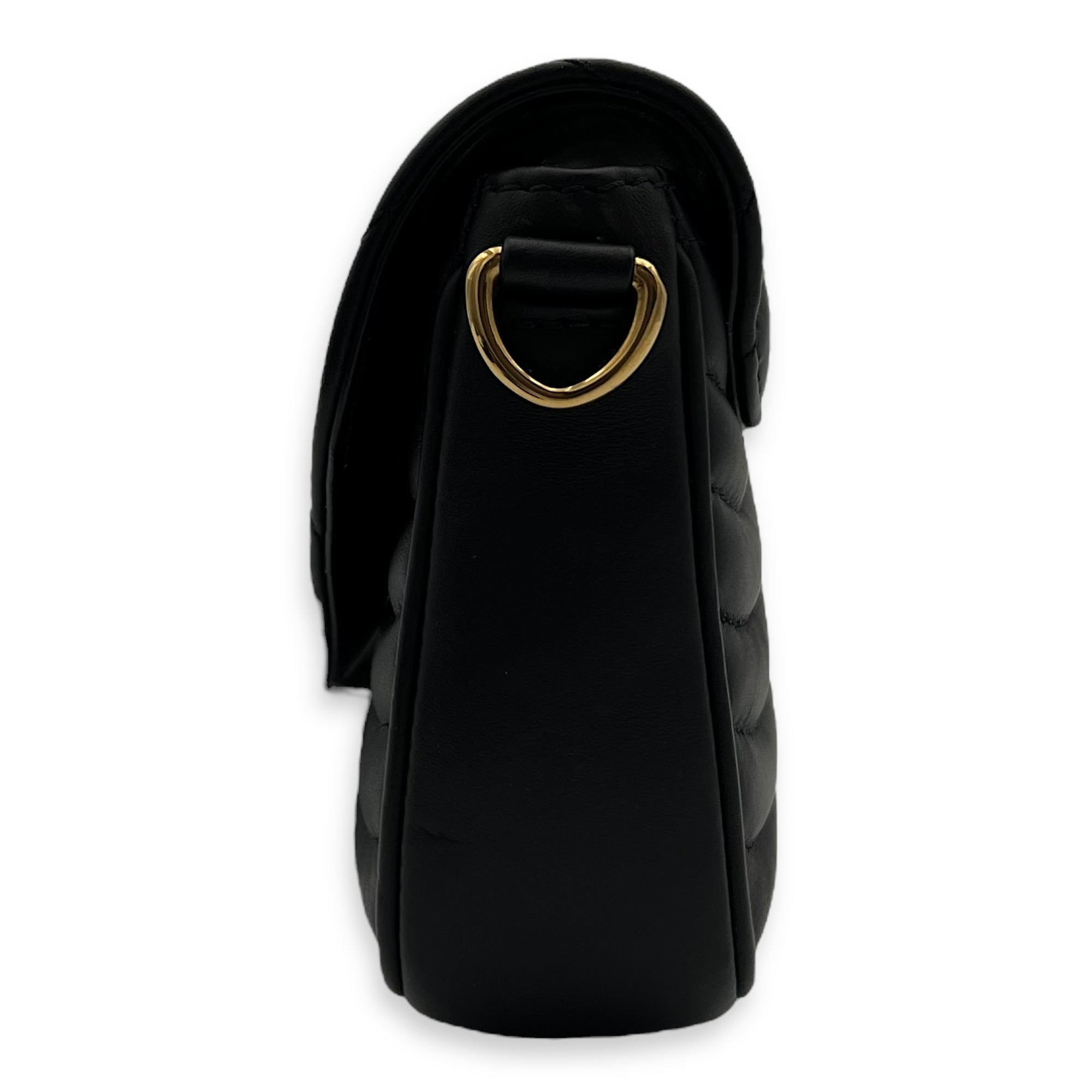 New Wave Crossbody Bag Black in Calfskin, Gold hardware - Image 4