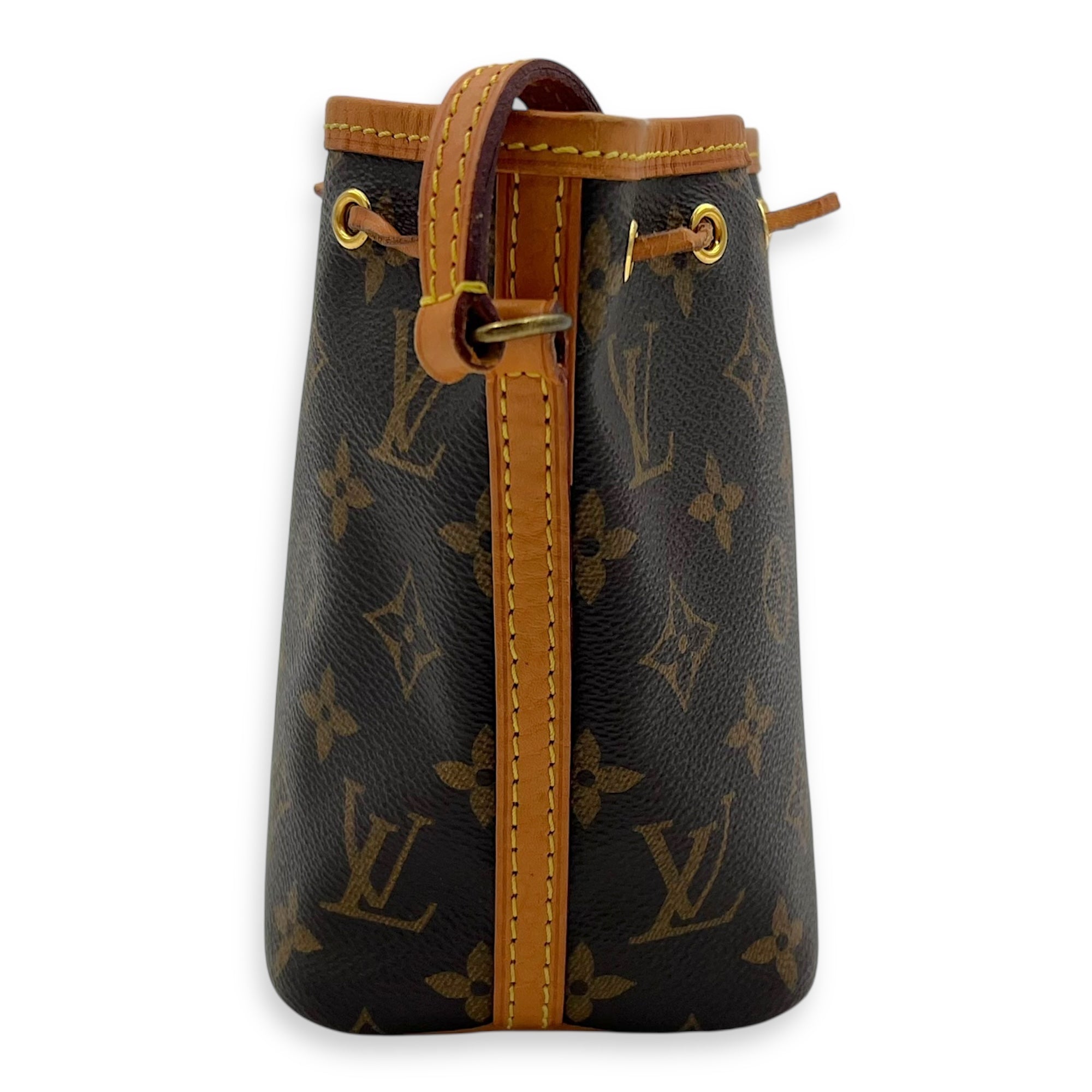 Noe Bucket Bag Brown in Monogram Coated Canvas, Gold hardware - Image 4