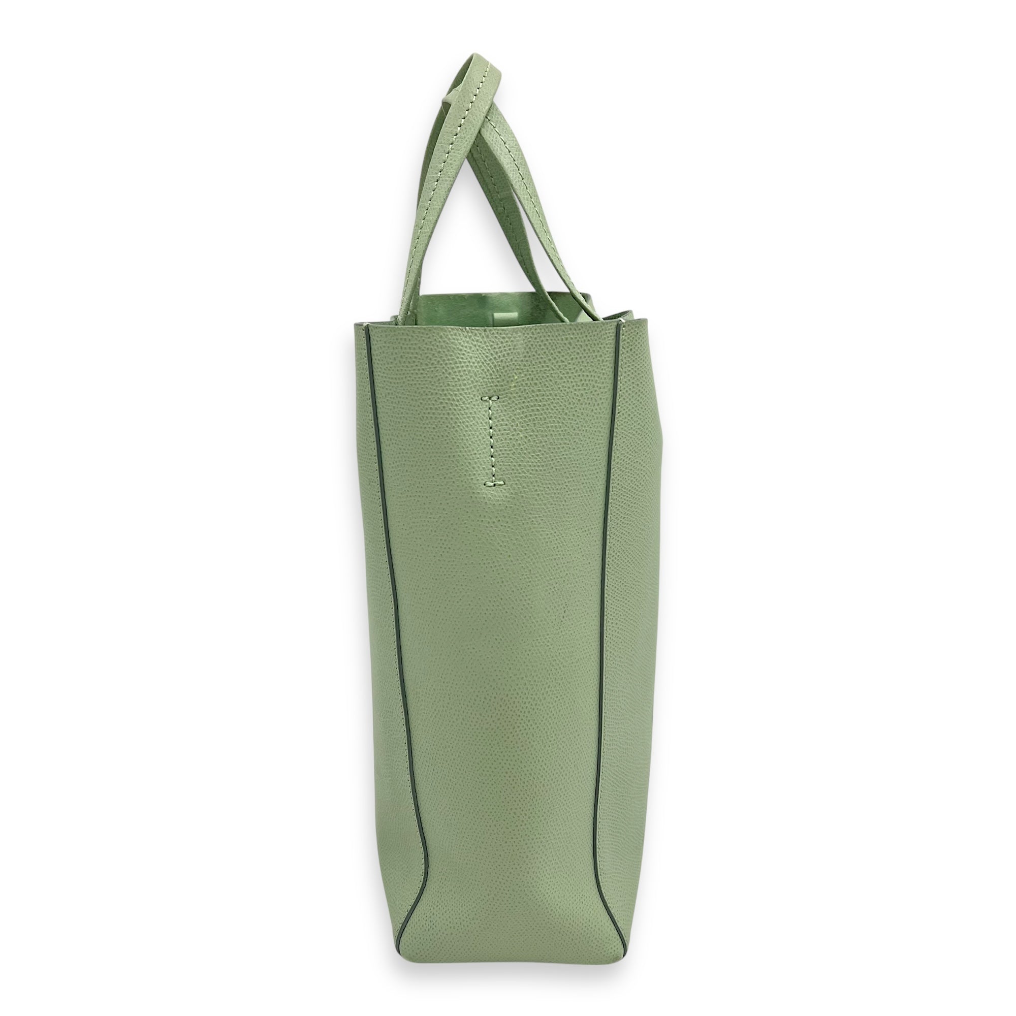 Cabas Green Tote Bag in Calfskin, Gold hardware - Image 7