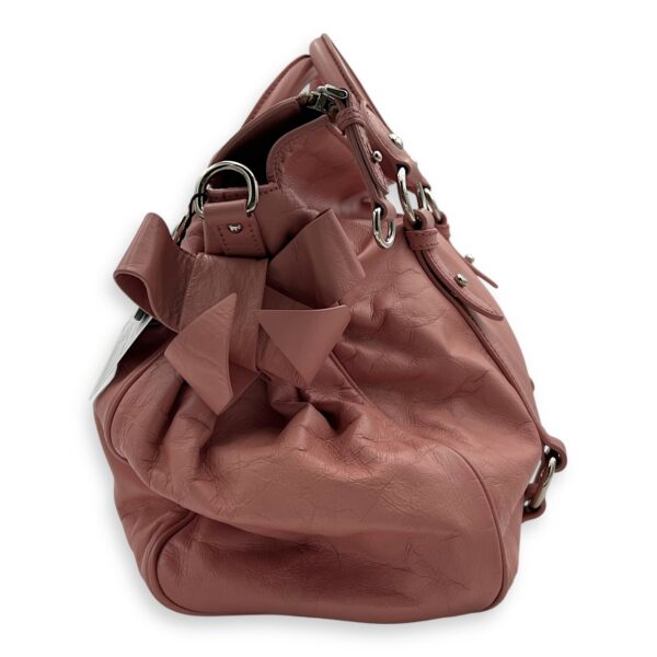 2 way bag Top Handle Bag Pink in Goat Leather, Silver hardware - Image 4