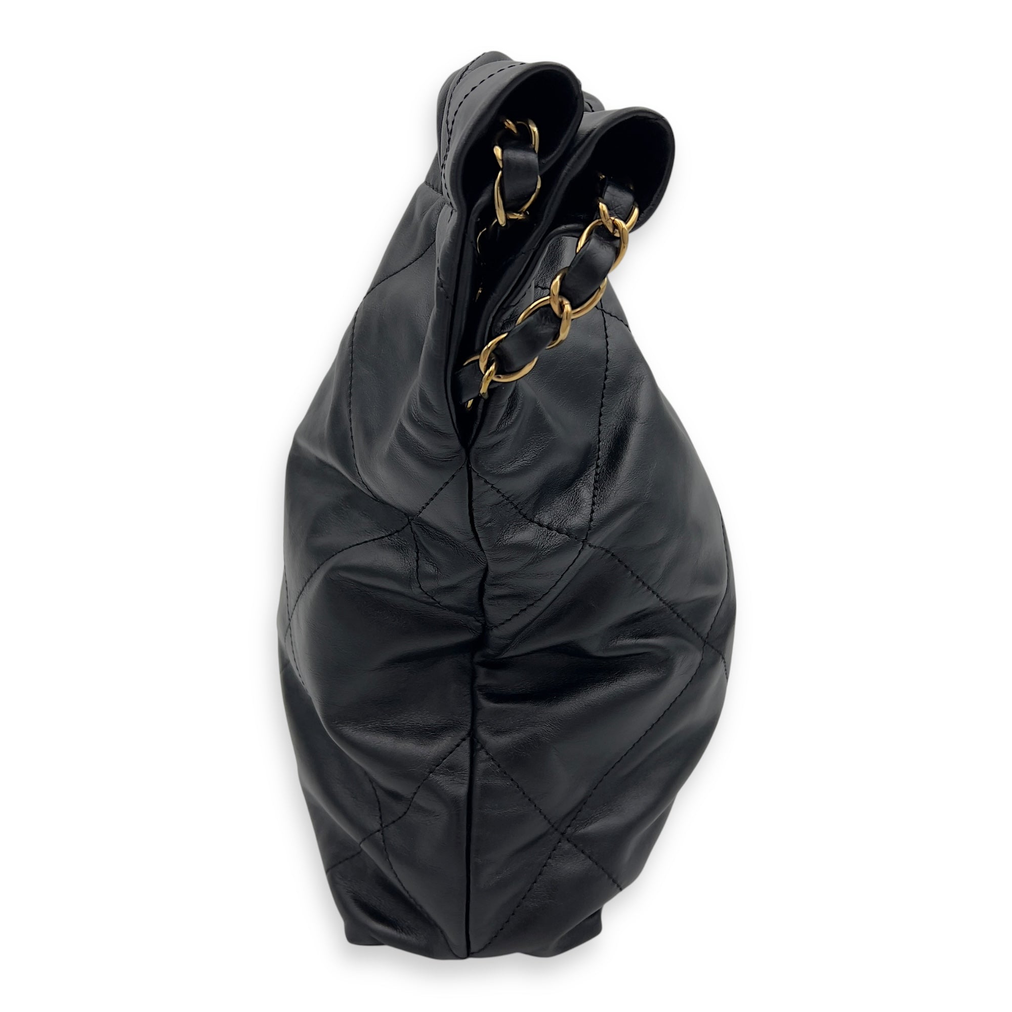 22 Tote Shoulder Bag Small Black in Calfskin, Gold hardware - Image 5