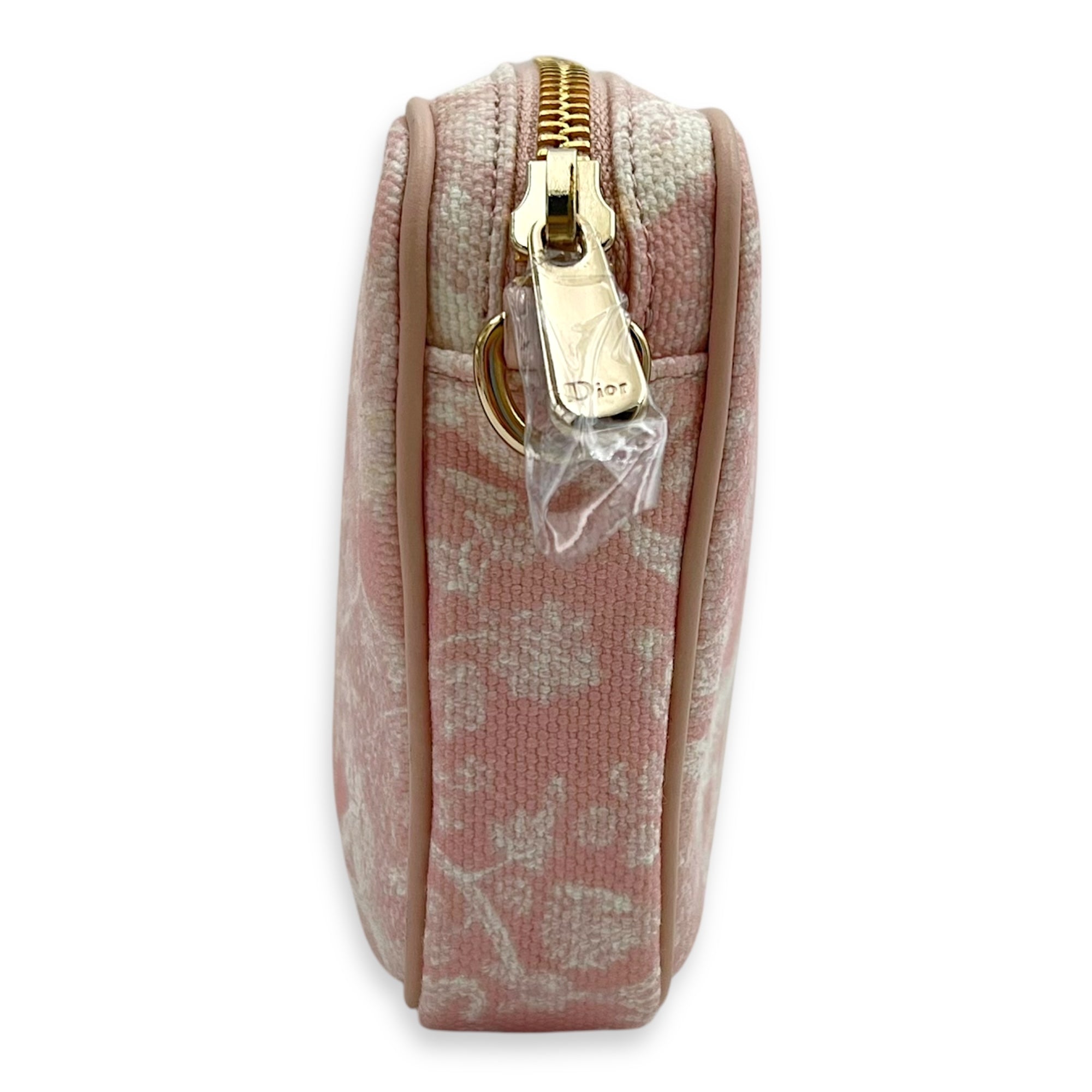 Multi-pouch Crossbody Bag Pink in Canvas, Light Gold hardware - Image 5