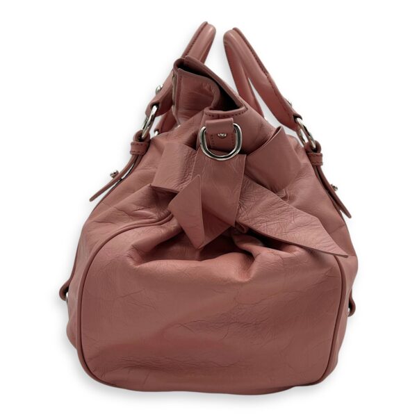 2 way bag Top Handle Bag Pink in Goat Leather, Silver hardware - Image 5