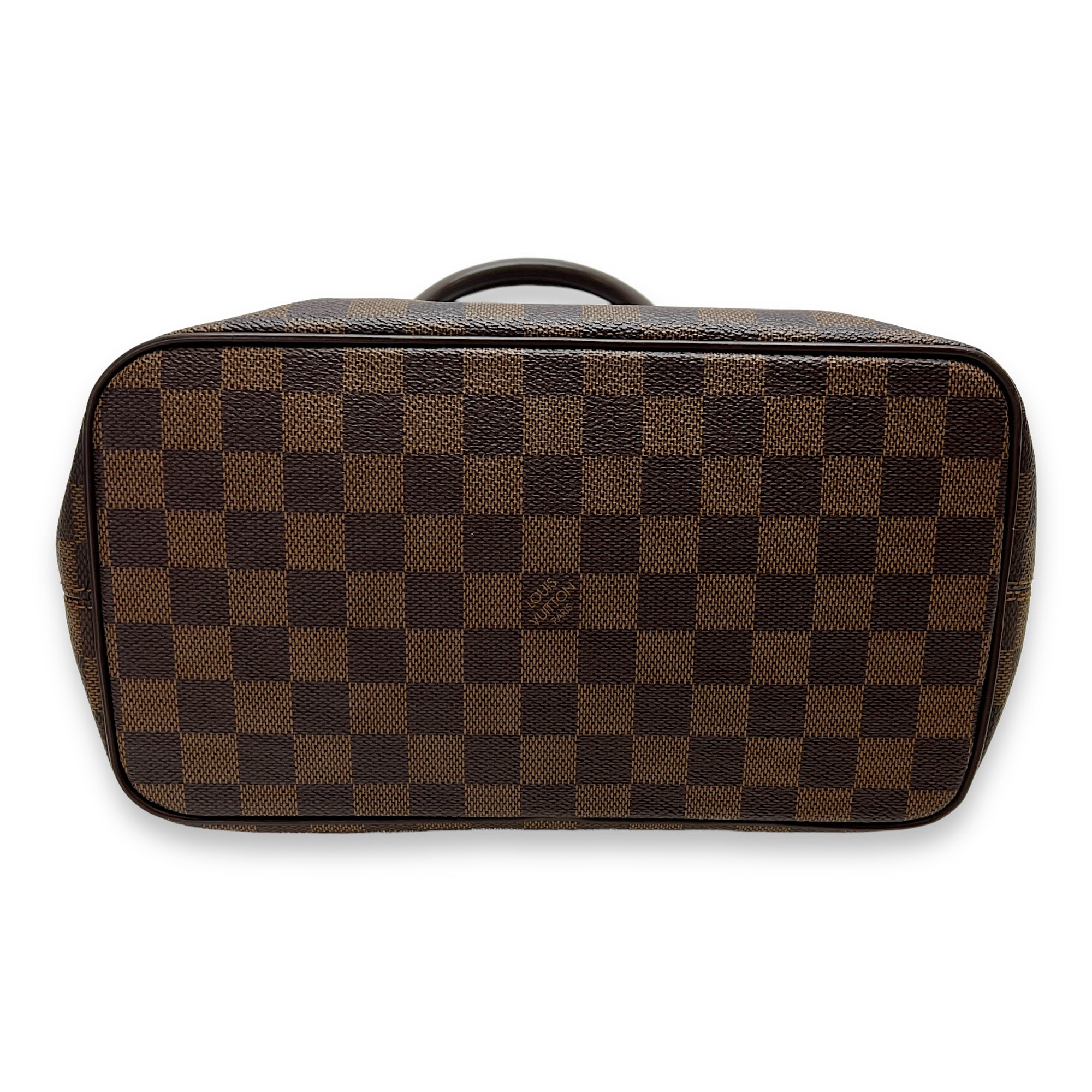 Saleya PM Damier Ebene Top Handle Bag in Coated Canvas, Gold hardware - Image 6