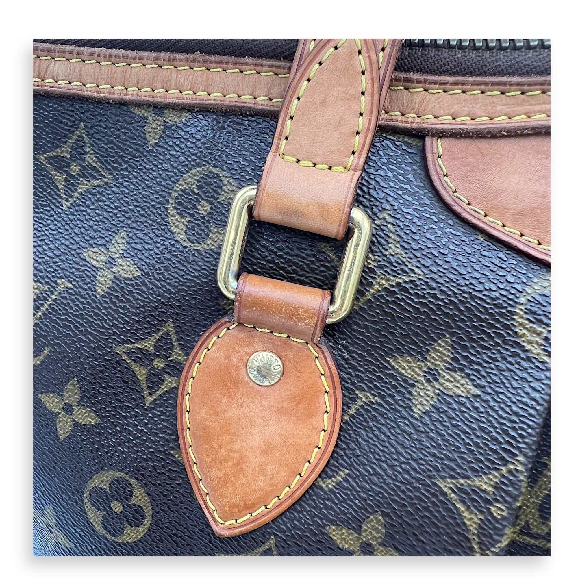 Palermo Top Handle Bag Brown in Monogram Coated Canvas, Gold hardware - Image 13