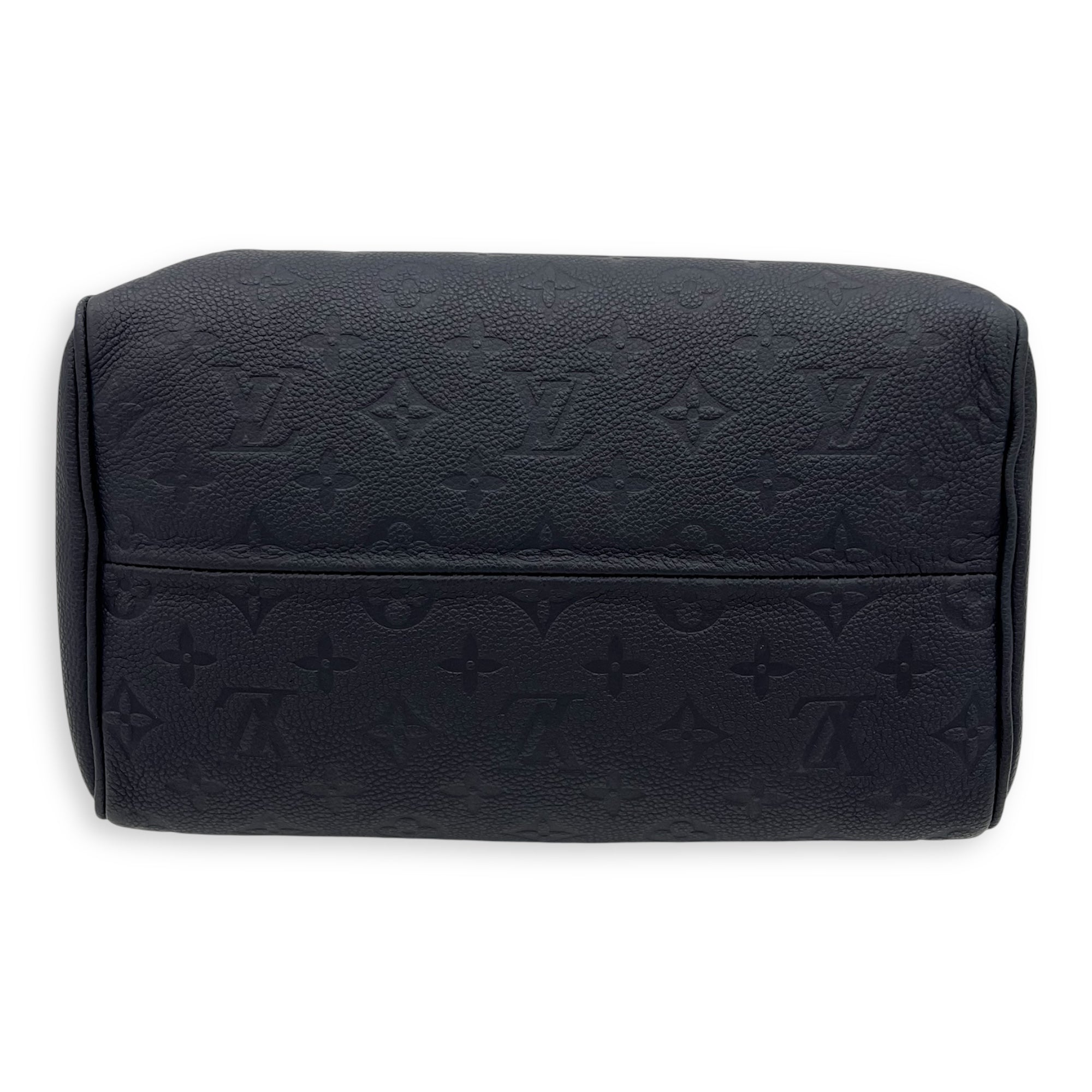 Speedy Bandouliere Top Handle Bag 25 Blue in Empreinte Leather, Gold hardware - Image 6