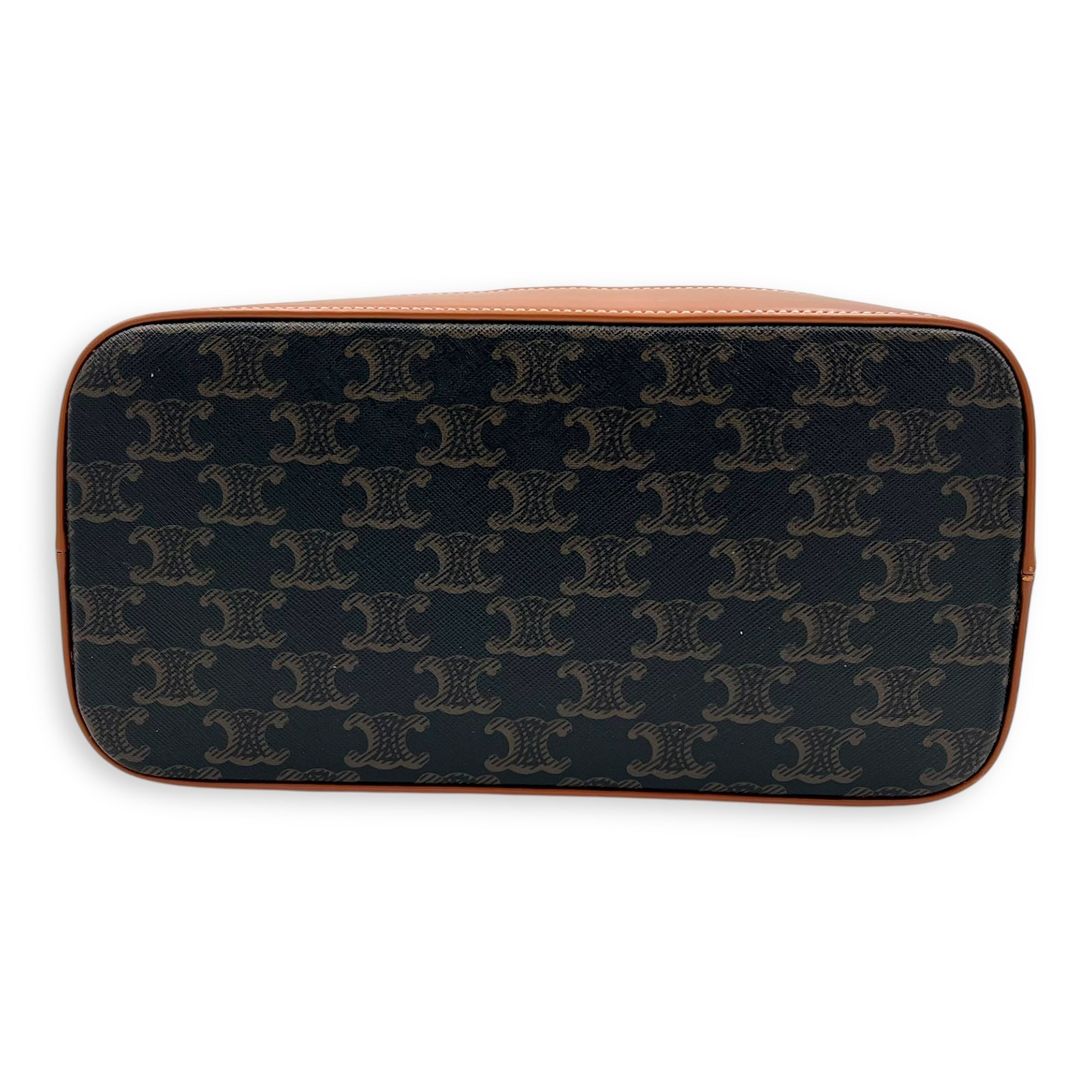 Triomphe Tote Bag Brown in Coated Canvas, Gold hardware - Image 6