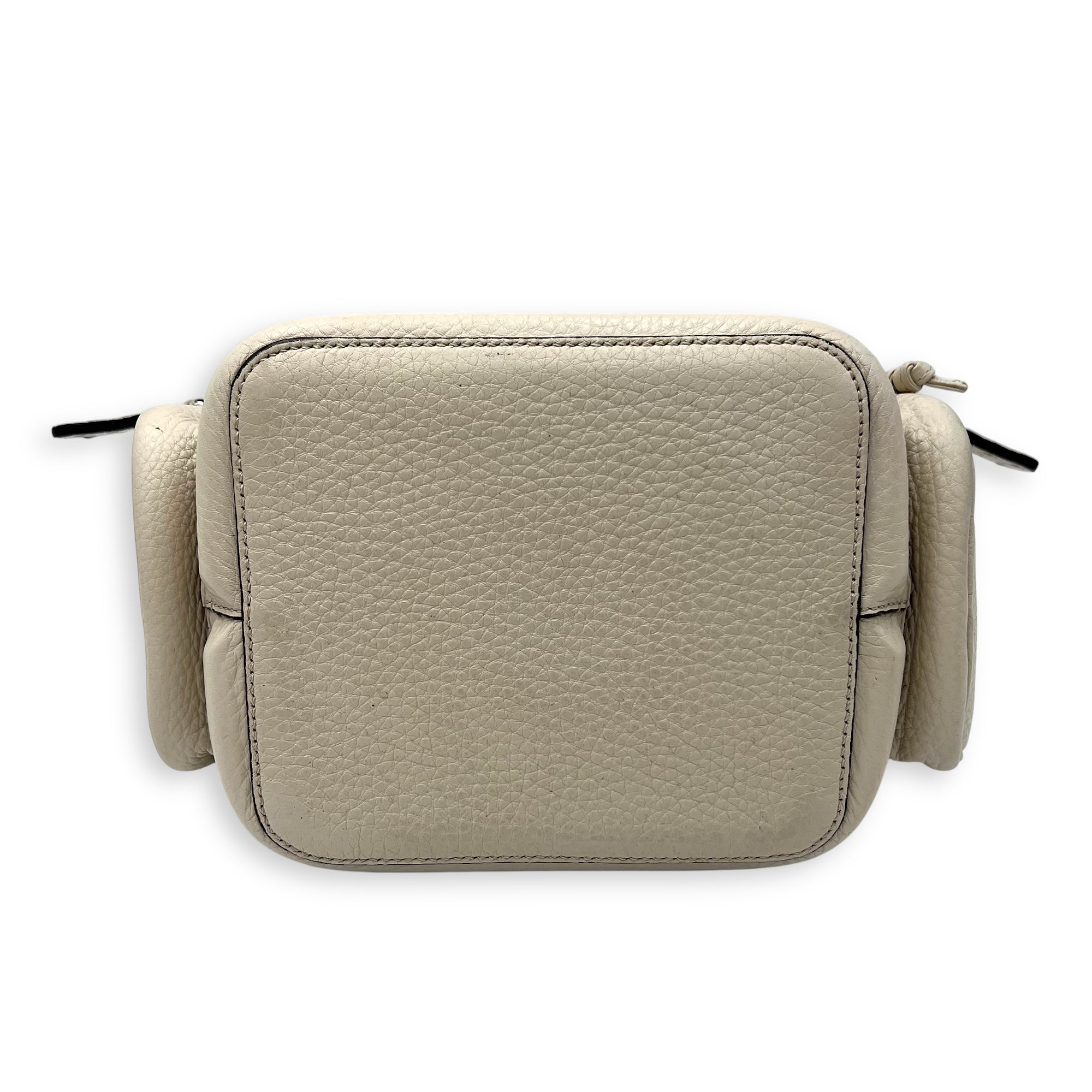 Mon Tresor Beige Bucket Bag in Calfskin, Silver hardware - Image 6