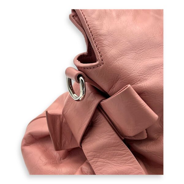 2 way bag Top Handle Bag Pink in Goat Leather, Silver hardware - Image 7