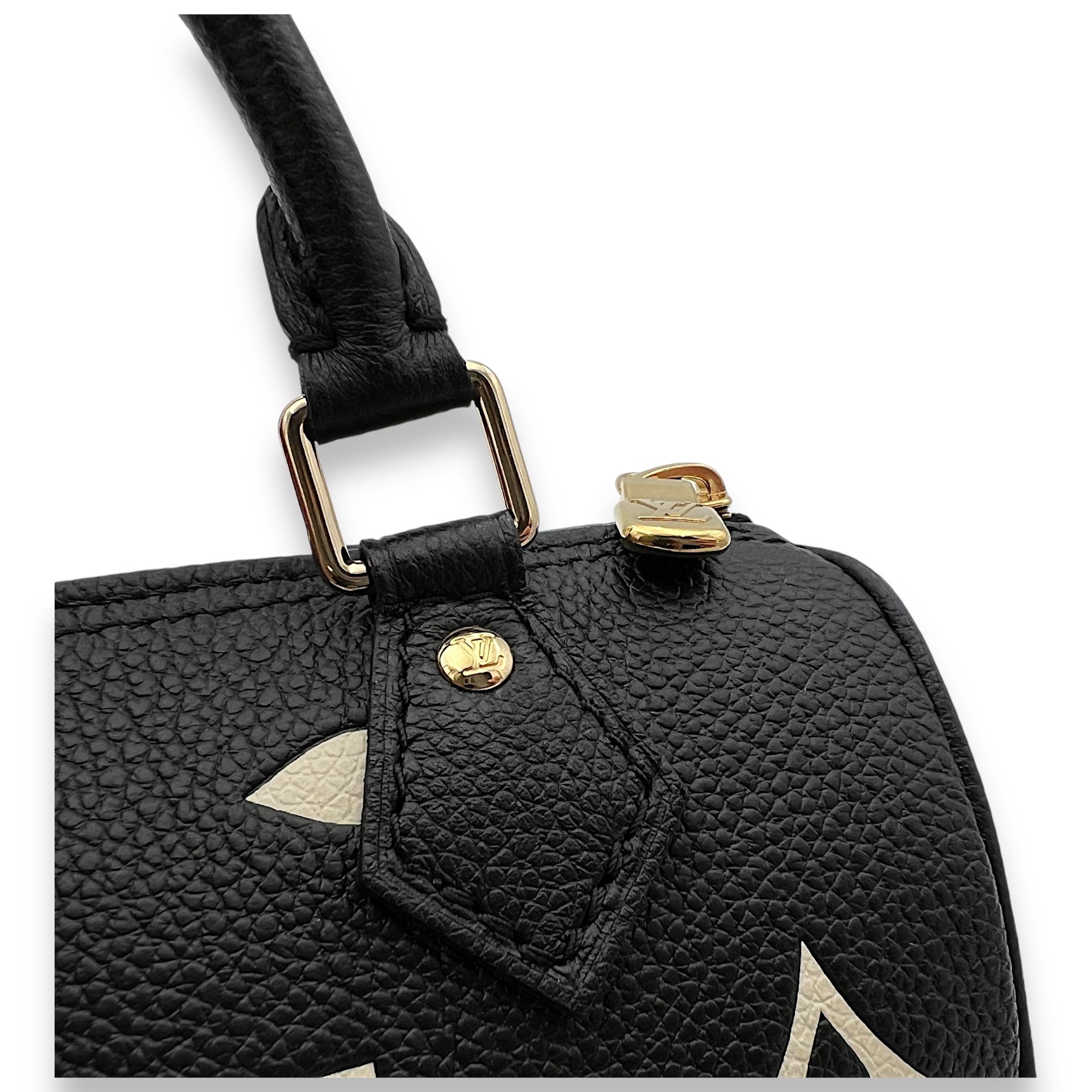 Speedy Bandouliere Nano Black Top Handle Bag in Monogram Empreinte Leather, Gold hardware - Image 8