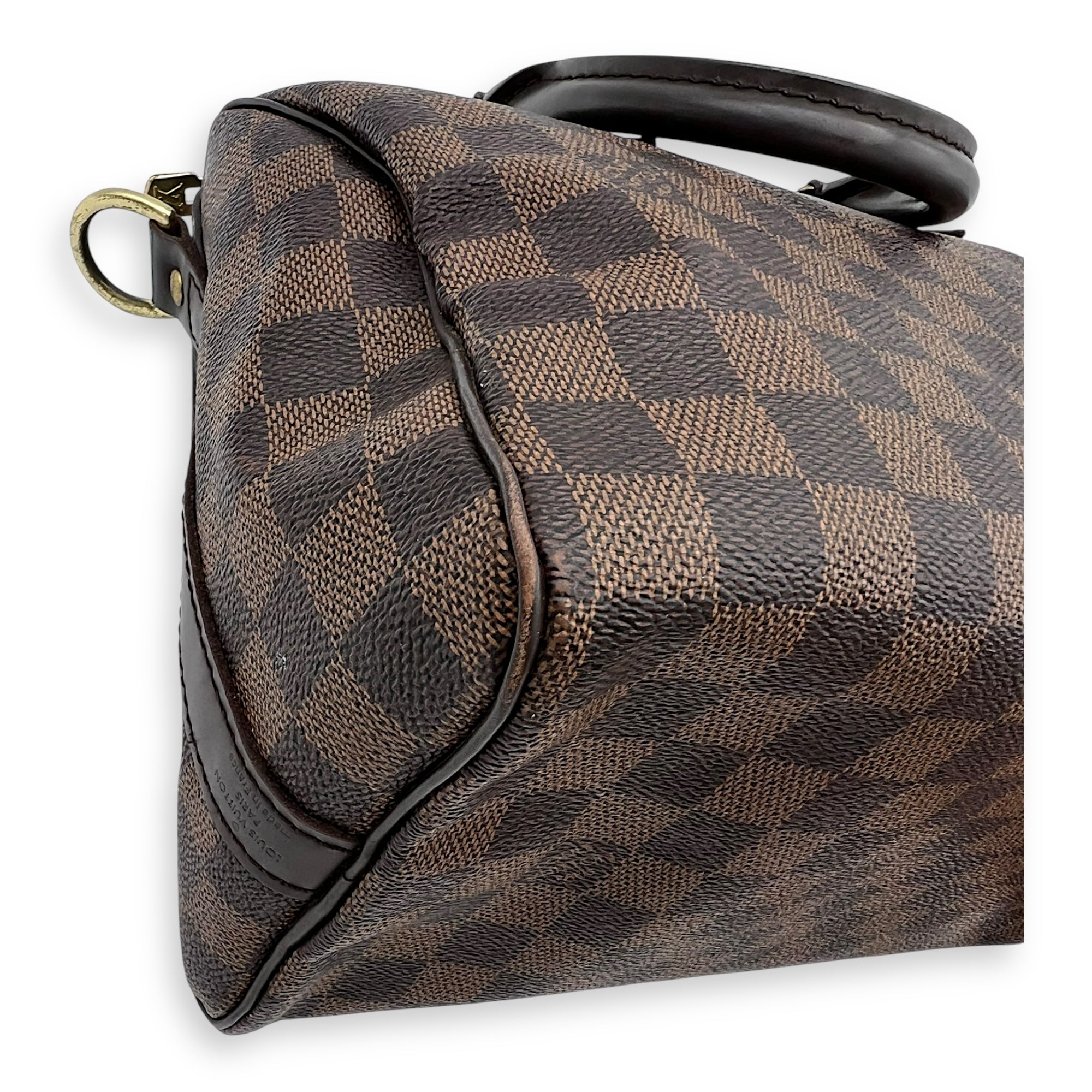 Speedy Bandouliere Top Handle Bag 25 Brown in Coated Canvas, Gold hardware - Image 9