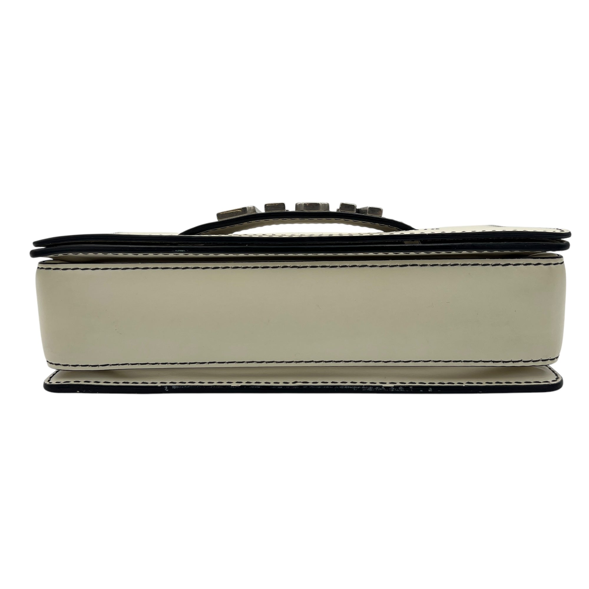 J'adior White Crossbody Bag in Calfskin, Silver hardware - Image 6