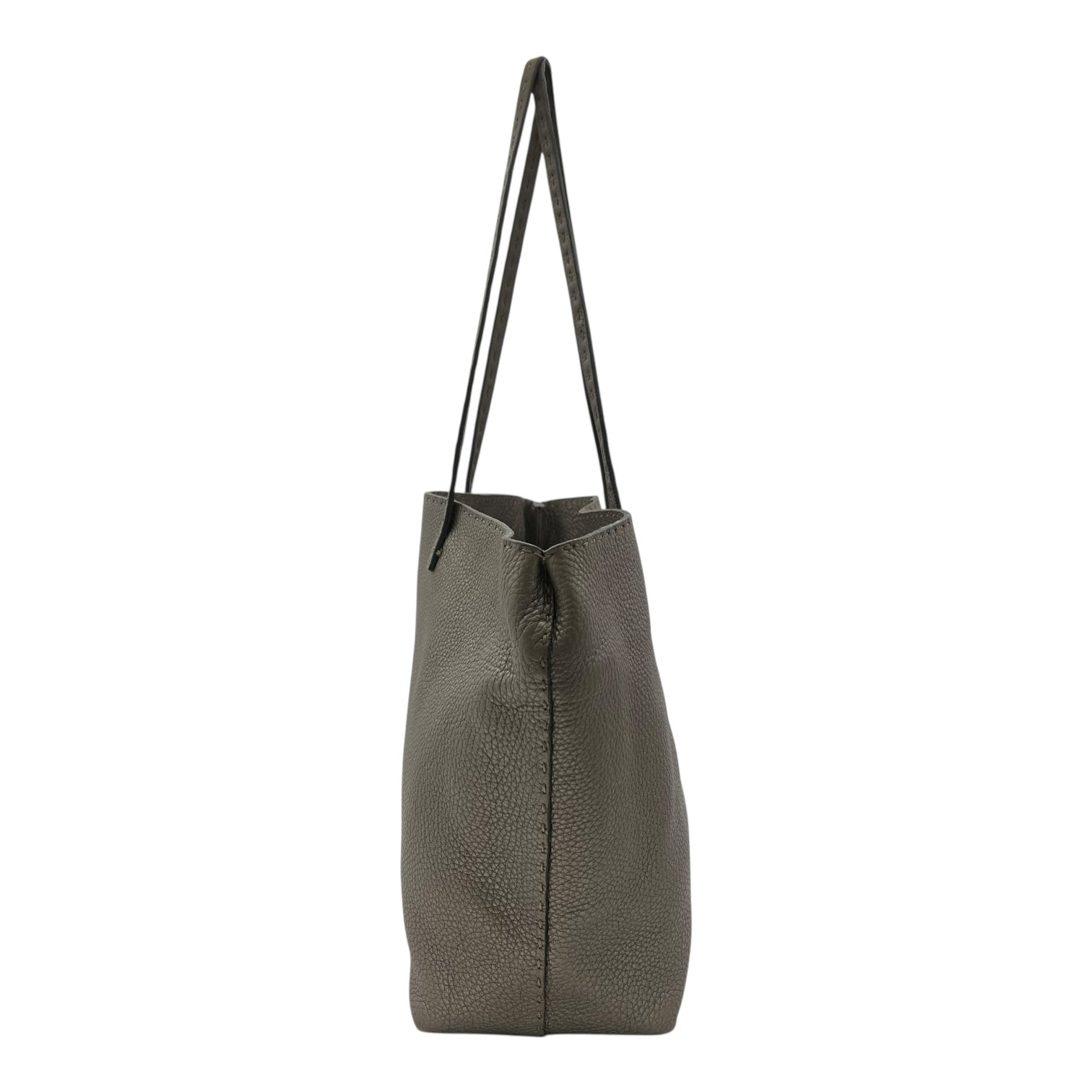 Selleria Metallic Grey Tote Bag in Calfskin, Silver hardware - Image 5
