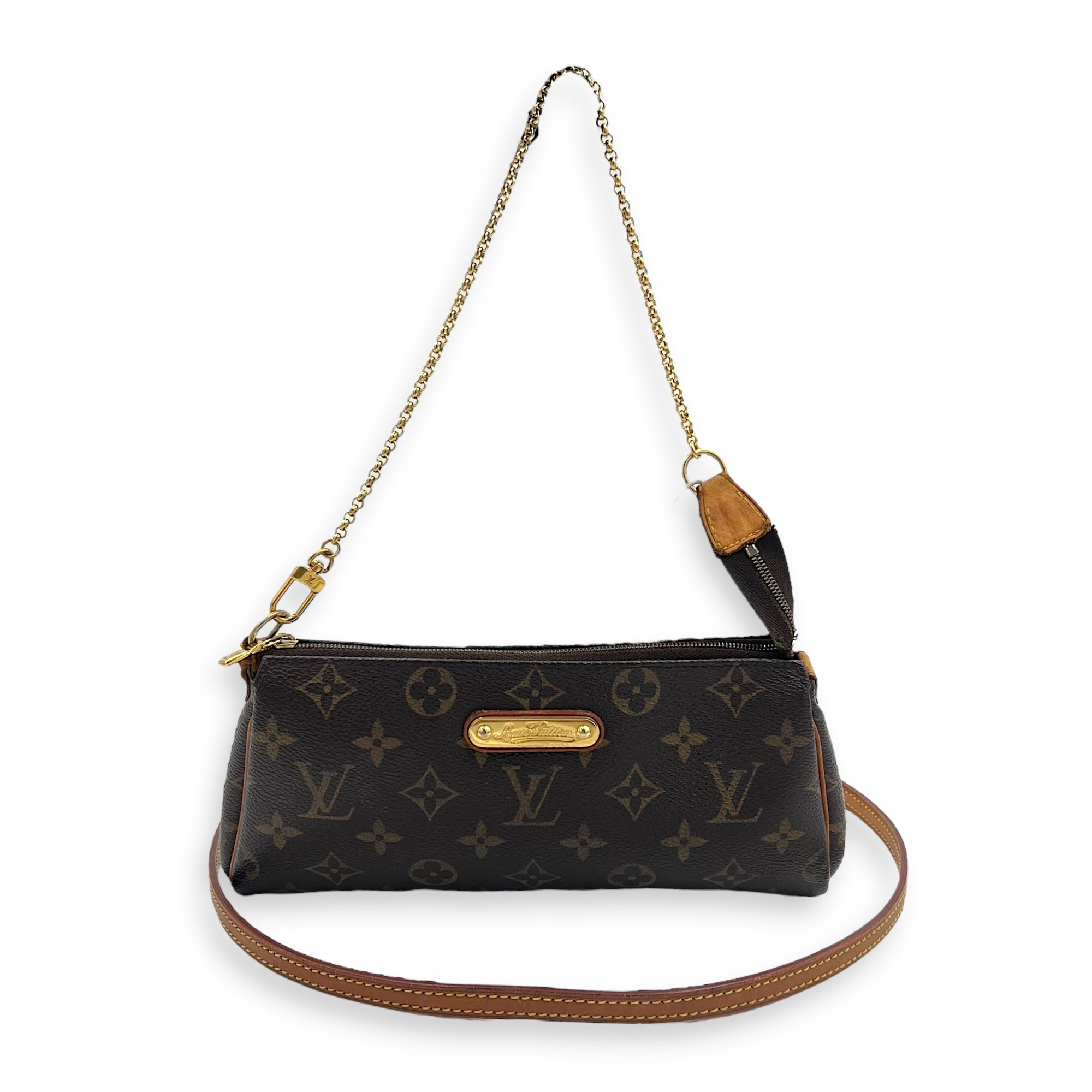 Eva Crossbody Bag Brown in Monogram Coated Canvas, Gold hardware - Image 7
