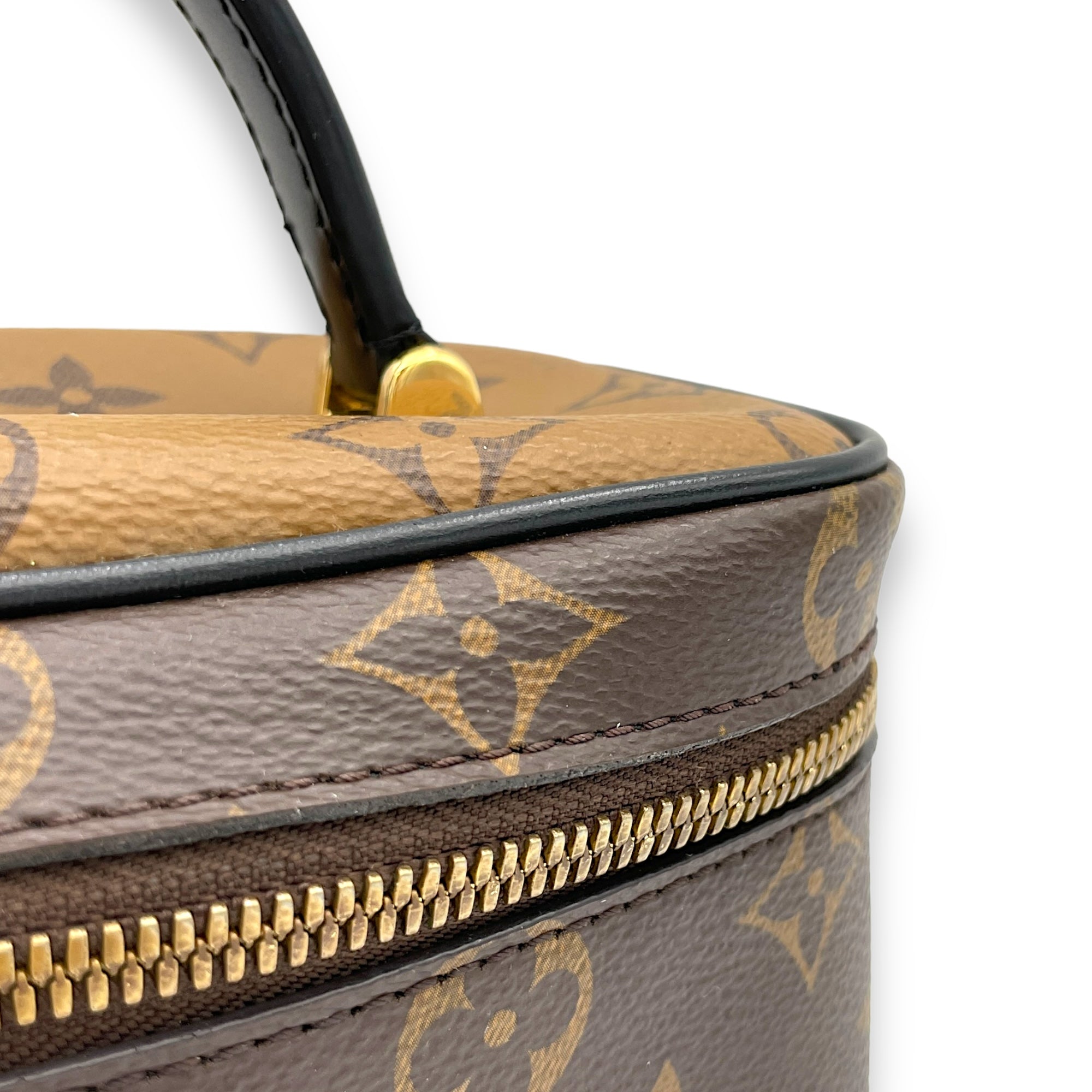 Reverse Vanity Bag PM Brown in Monogram Coated Canvas, Gold hardware - Image 10