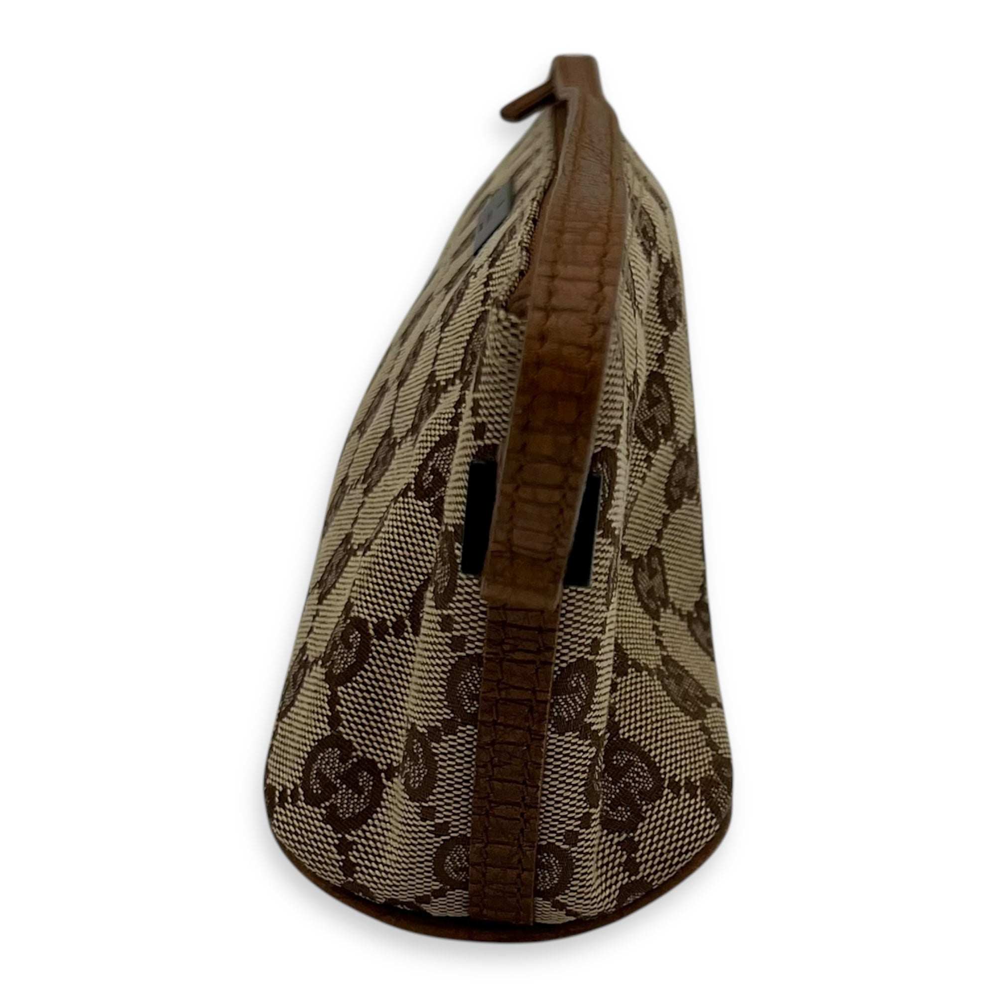 Boat Pochette Top Handle Bag Brown in Canvas, Gold hardware - Image 5