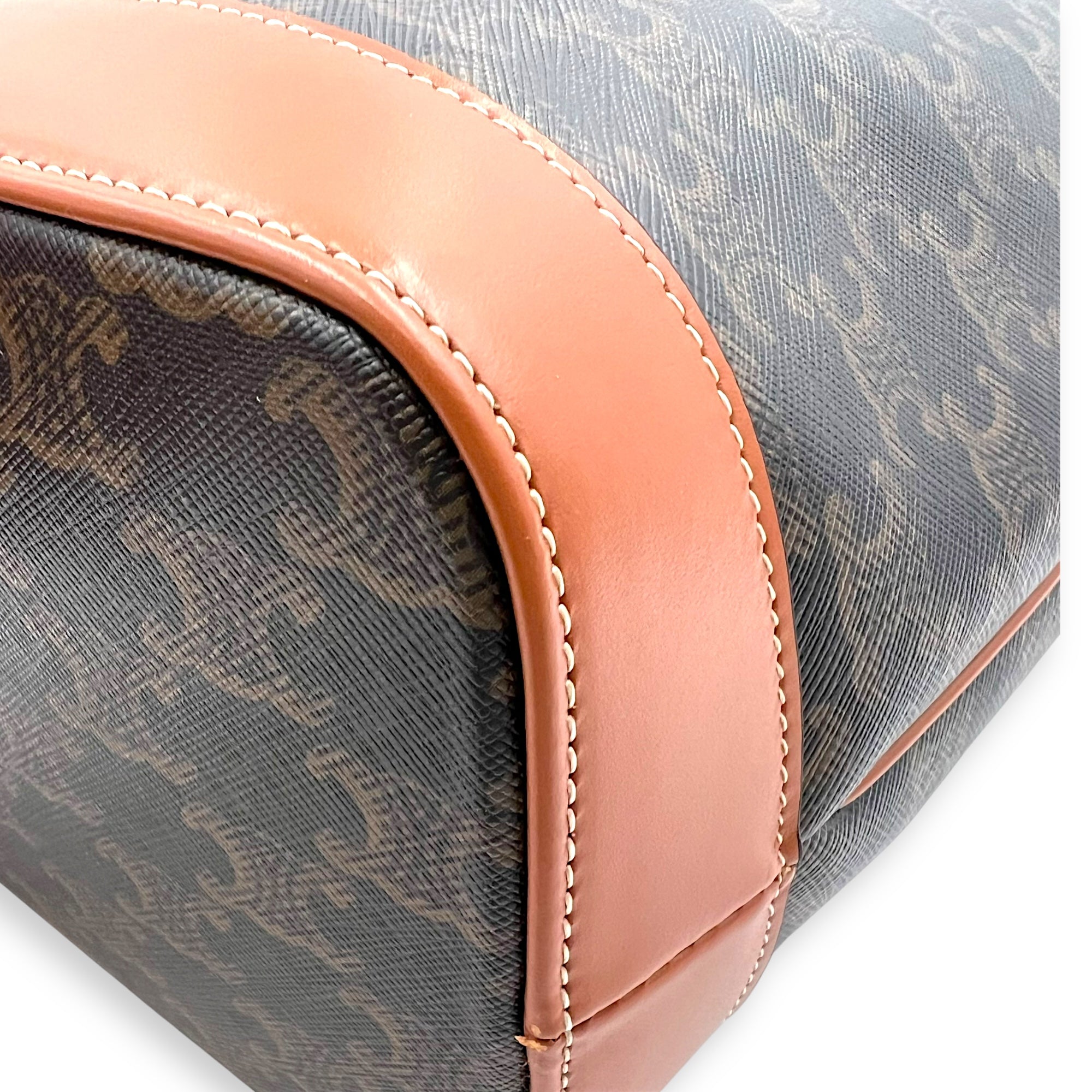 Triomphe Tote Bag Brown in Coated Canvas, Gold hardware - Image 10