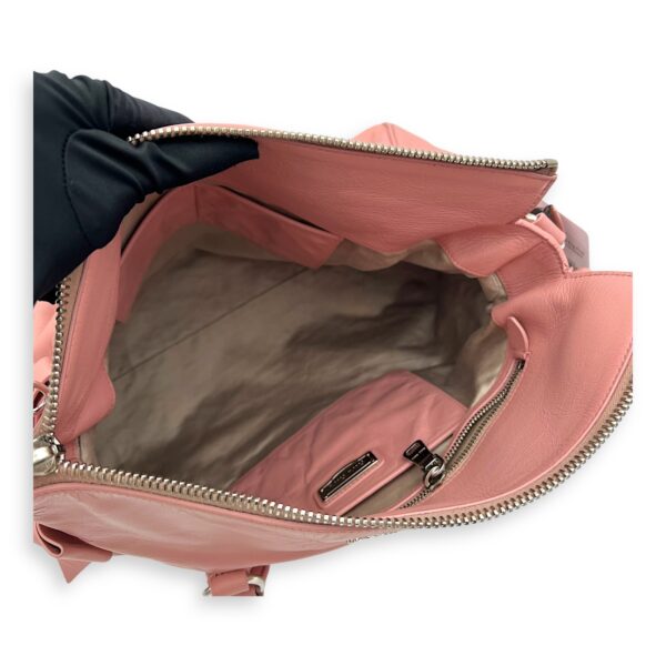 2 way bag Top Handle Bag Pink in Goat Leather, Silver hardware - Image 10