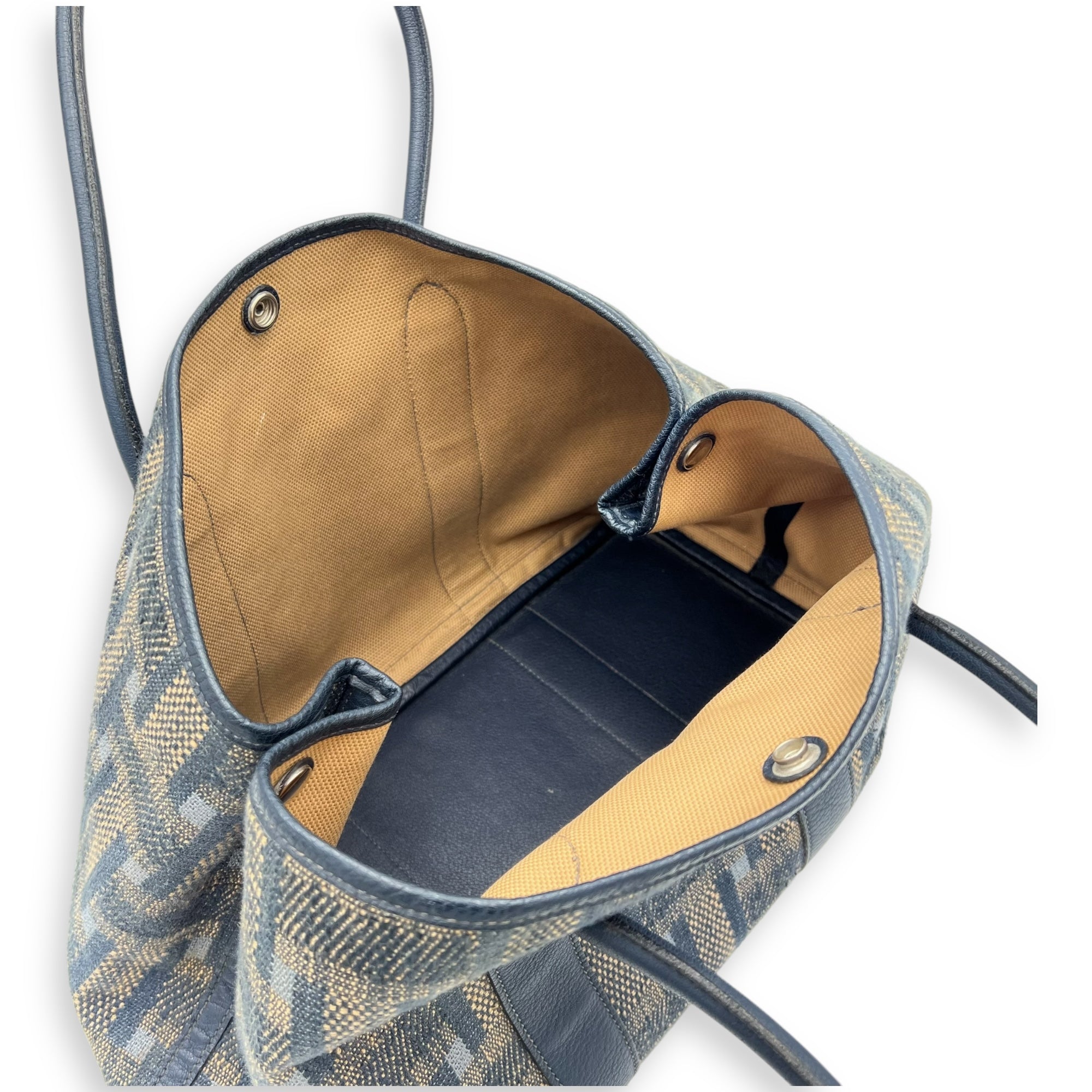 Garden Party 36 Blue Tote Bag in Tweed, Silver hardware - Image 11