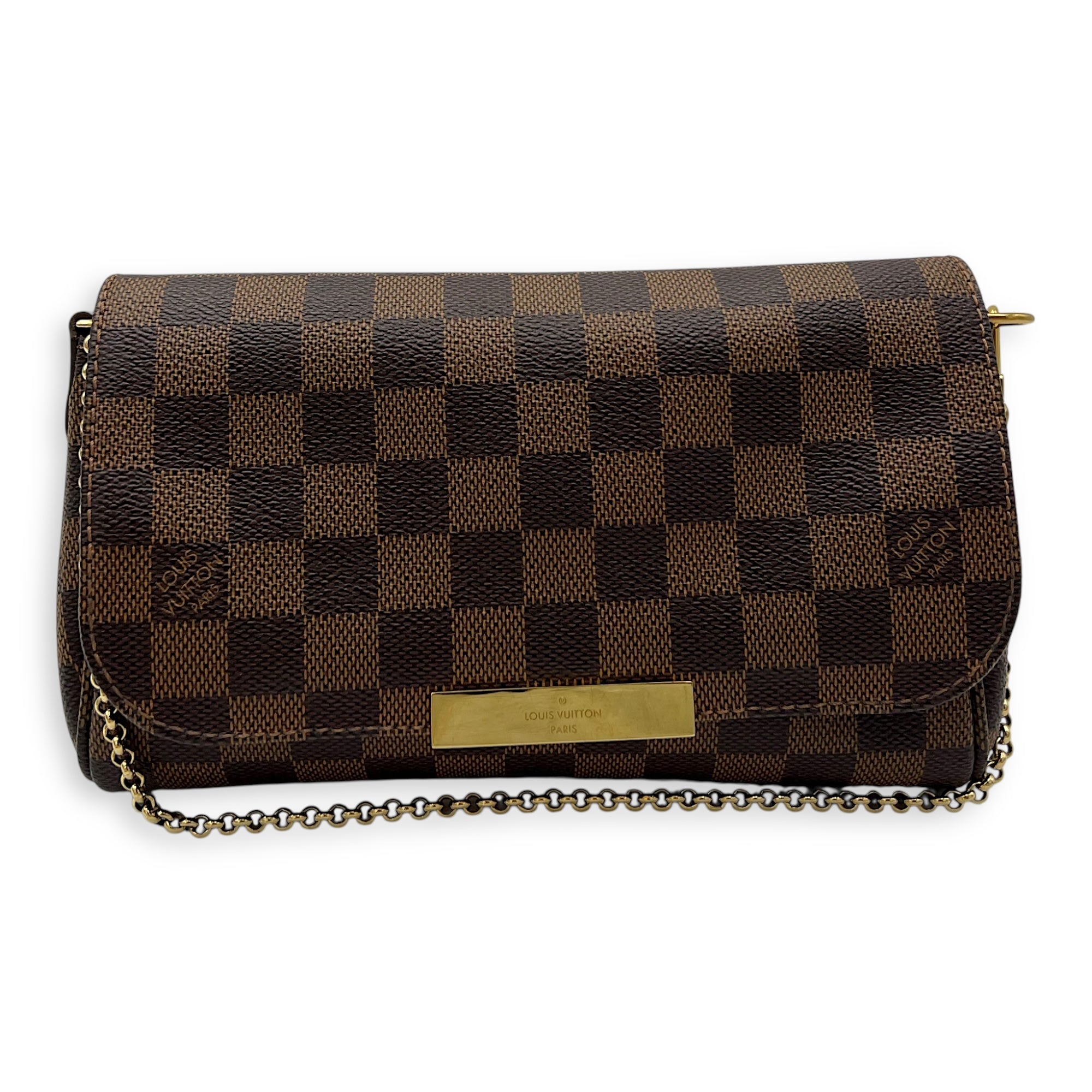 Favourite PM Brown Crossbody Bag in Coated Canvas, Gold hardware - Image 11
