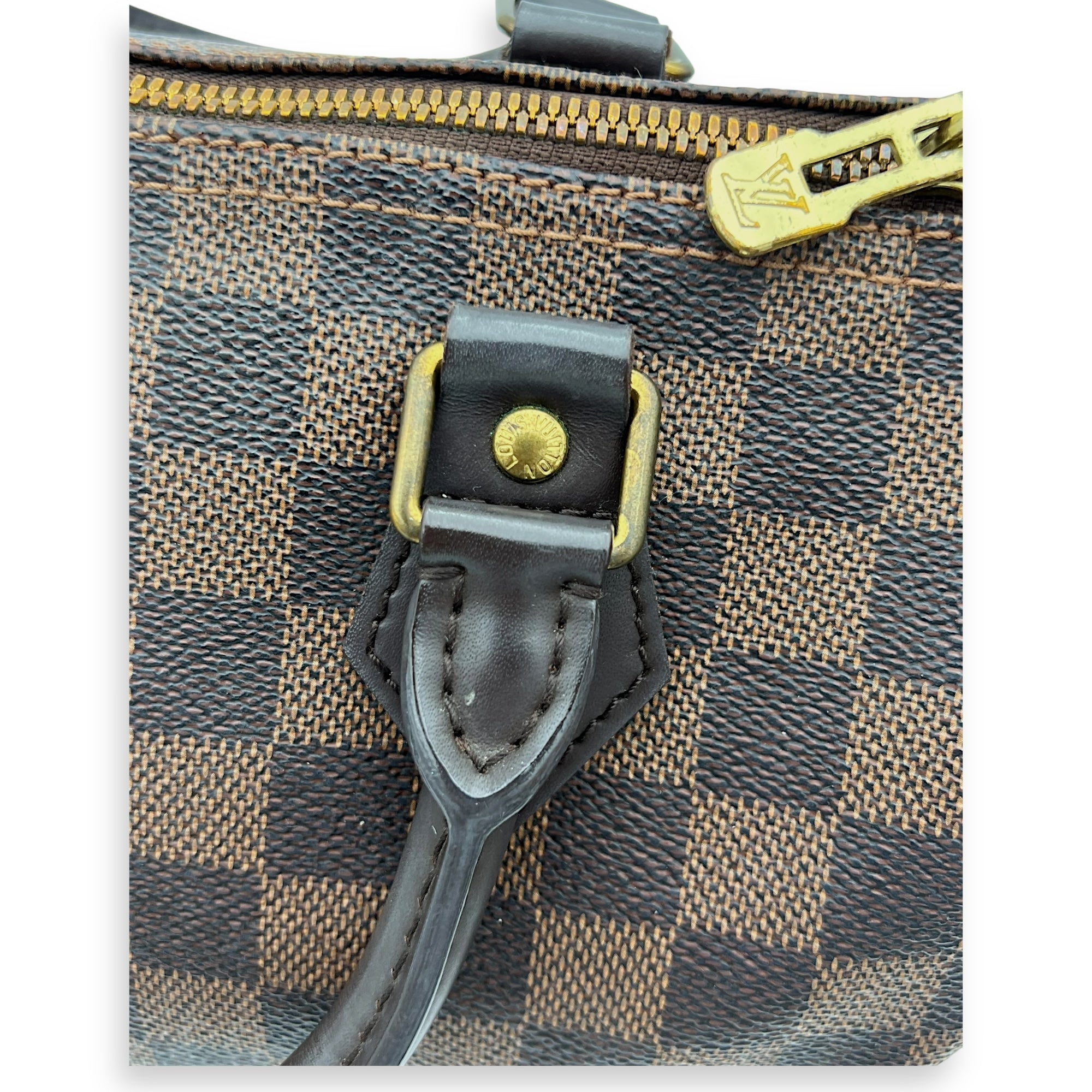 Speedy Bandouliere Top Handle Bag 25 Brown in Coated Canvas, Gold hardware - Image 8