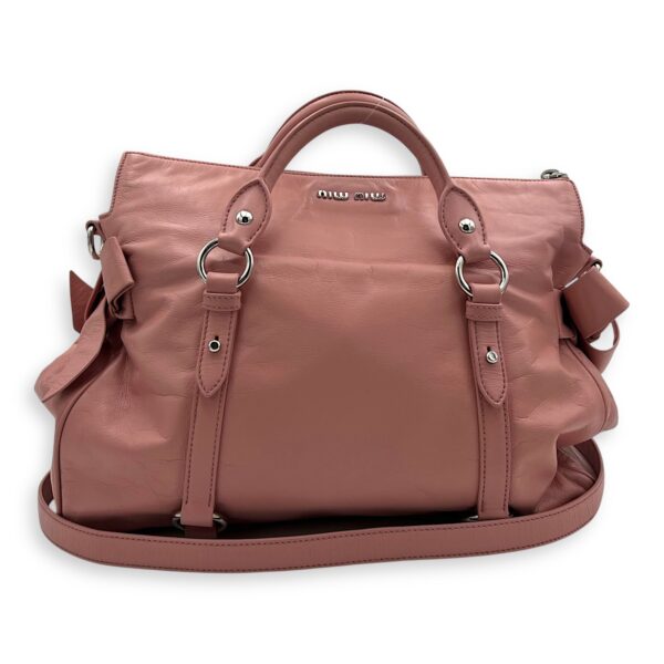 2 way bag Top Handle Bag Pink in Goat Leather, Silver hardware - Image 11