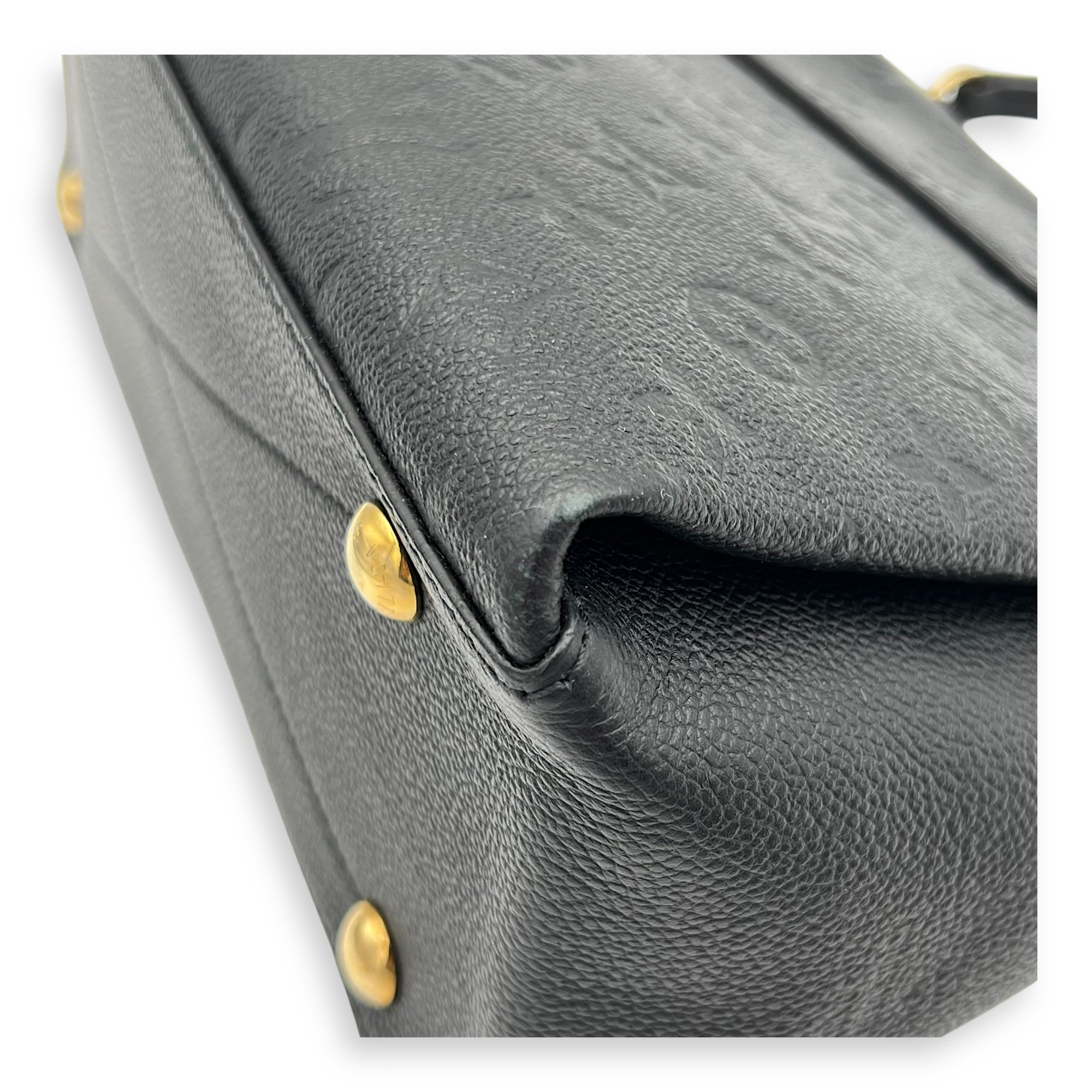 Georges Top Handle Bag Black in Empreinte Leather, Gold hardware - Image 9