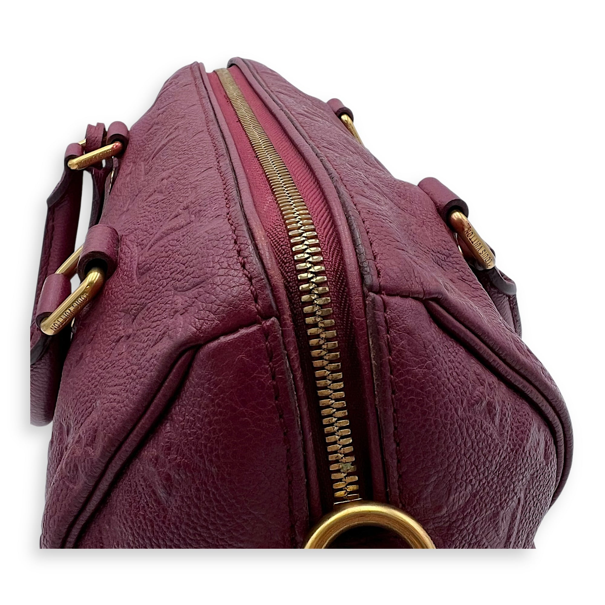 Speedy 25 Purple Top Handle Bag in Empreinte Leather, Gold hardware - Image 12