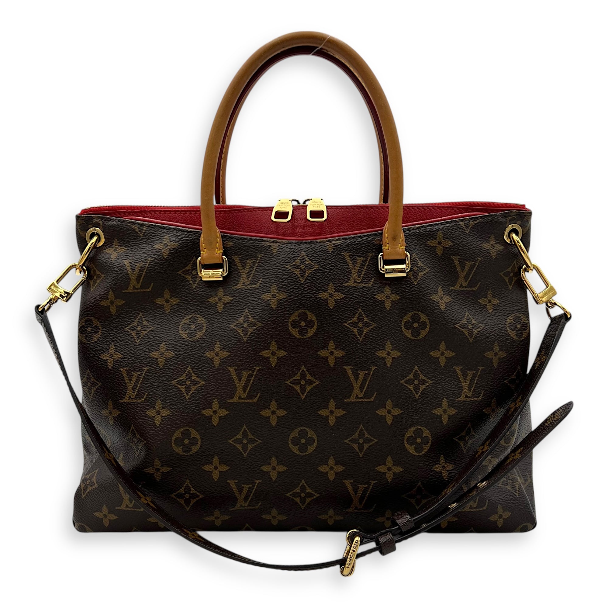 Pallas Top Handle Bag Brown in Monogram Coated Canvas, Gold hardware - Image 12