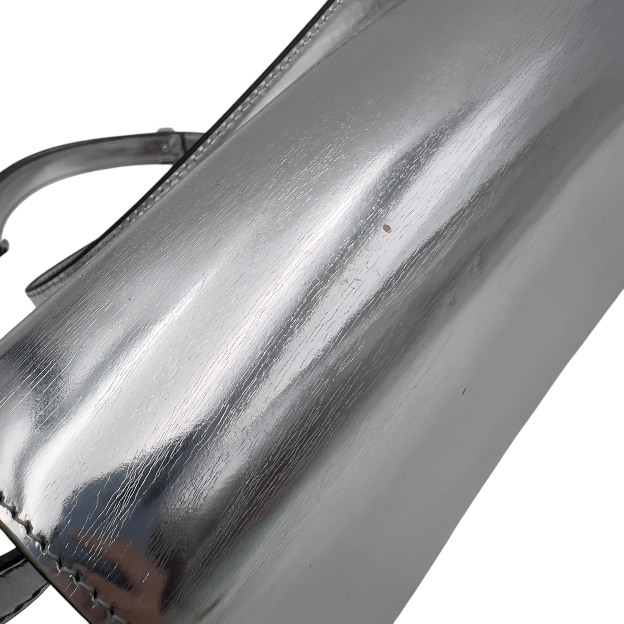 Box Medium Silver Shoulder Bag in Calfskin, Silver hardware - Image 12
