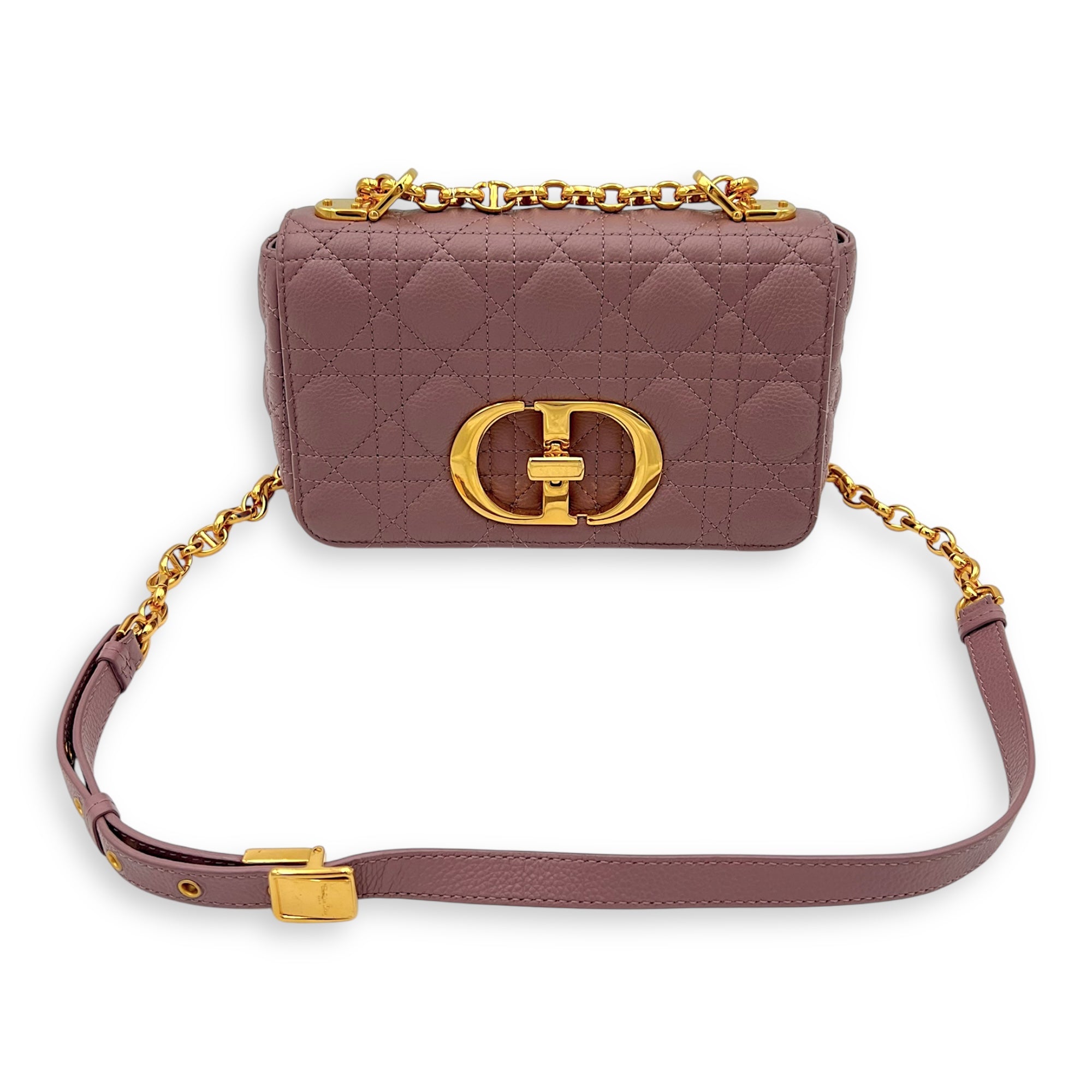 Caro Shoulder Bag Purple in Calfskin, Gold hardware - Image 13