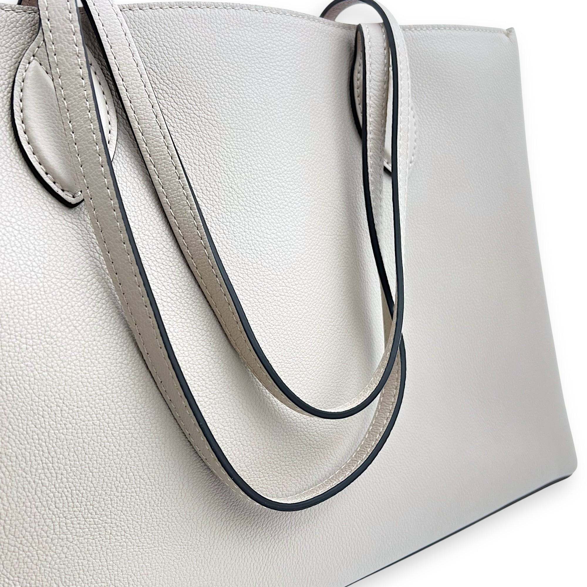 Lock Me Beige Tote Bag in Taurillon Leather, Gold hardware - Image 13