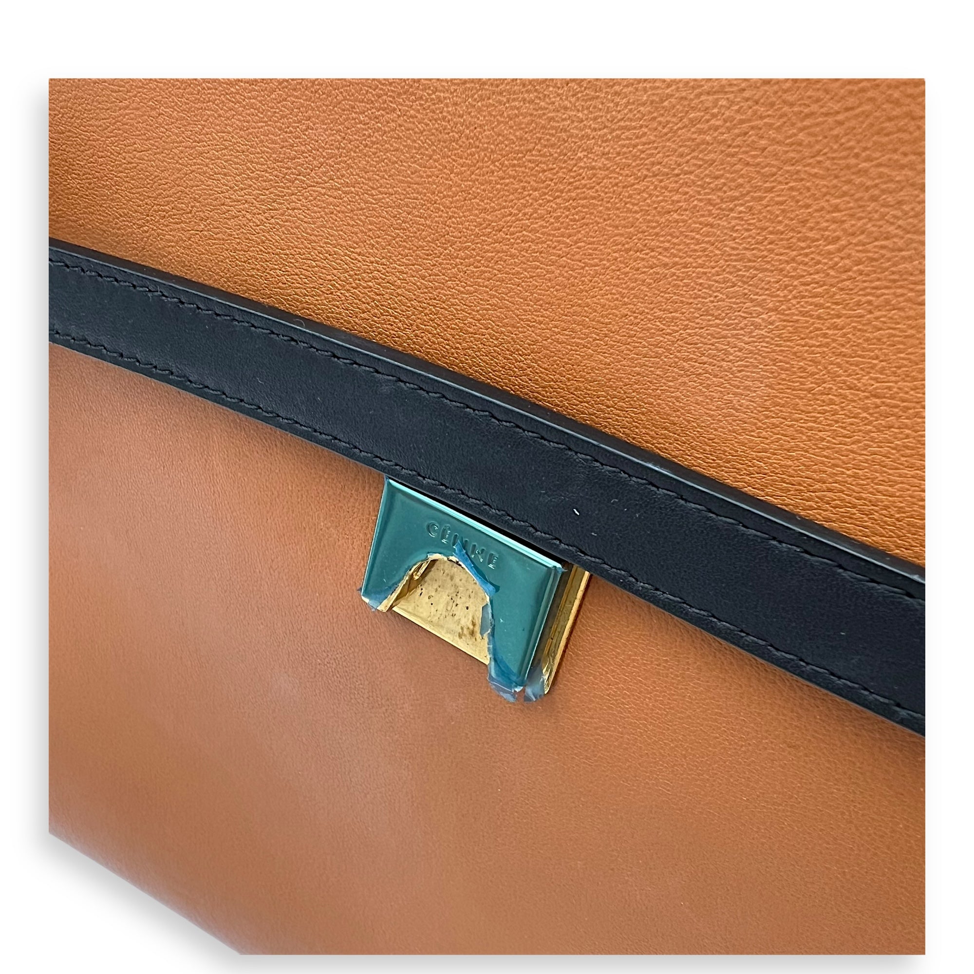 Belt Bag Small Brown Top Handle Bag in Calfskin, Gold hardware - Image 12